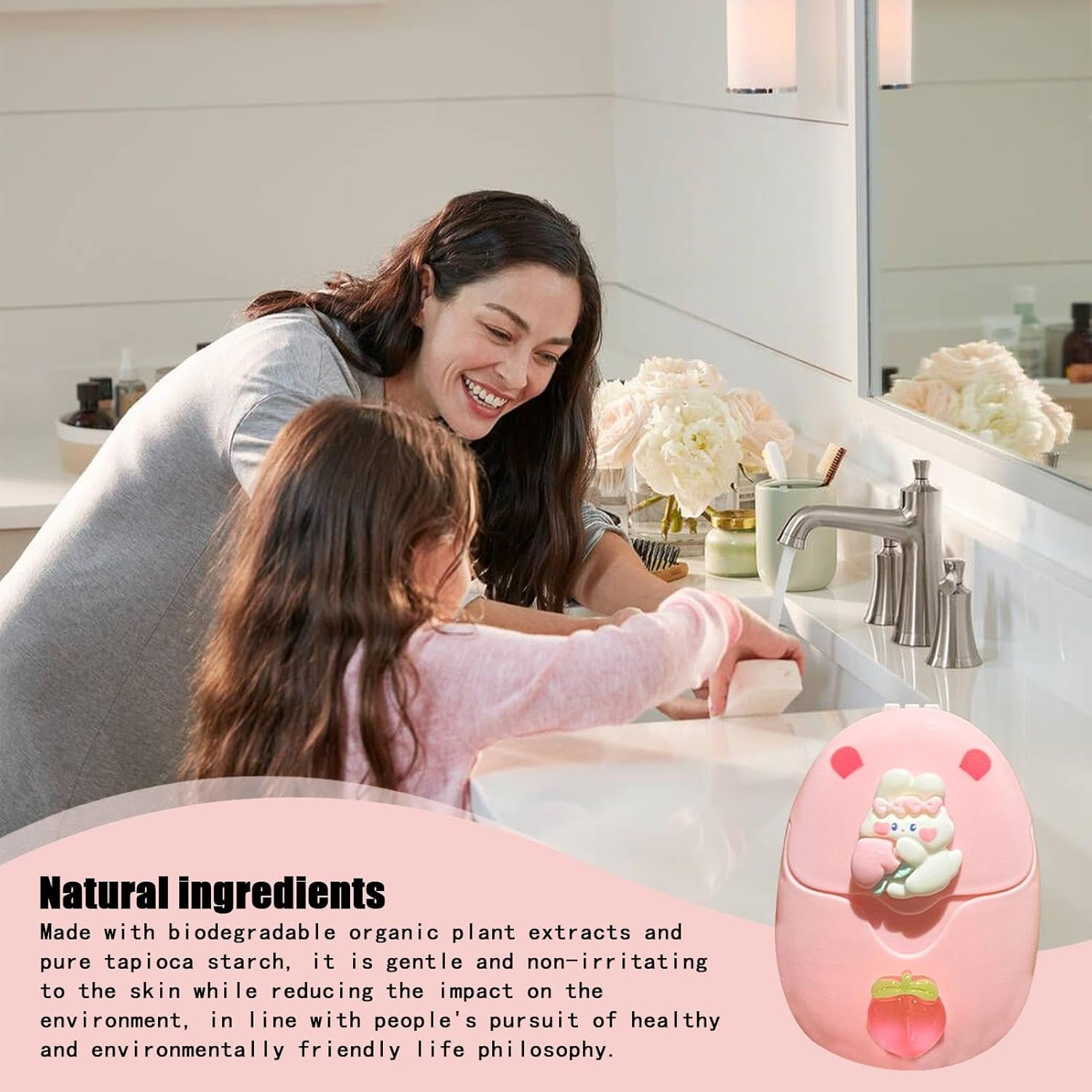 Travel Soap Slices, Soap Paper Sheets, Travel Soap Sheets with Portable Cartoon Soap Slices, 50 Pieces Soap Paper for Washing Hands, Small image number 3