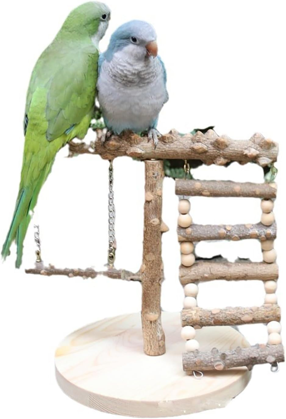 Bird Play Stand, Wooden Bird Playground for Parrots, Parakeet, Cockatiel, Lovebirds, Conures, Budgie, Cockatoos (14.57 * 10.24 * 17.32IN)