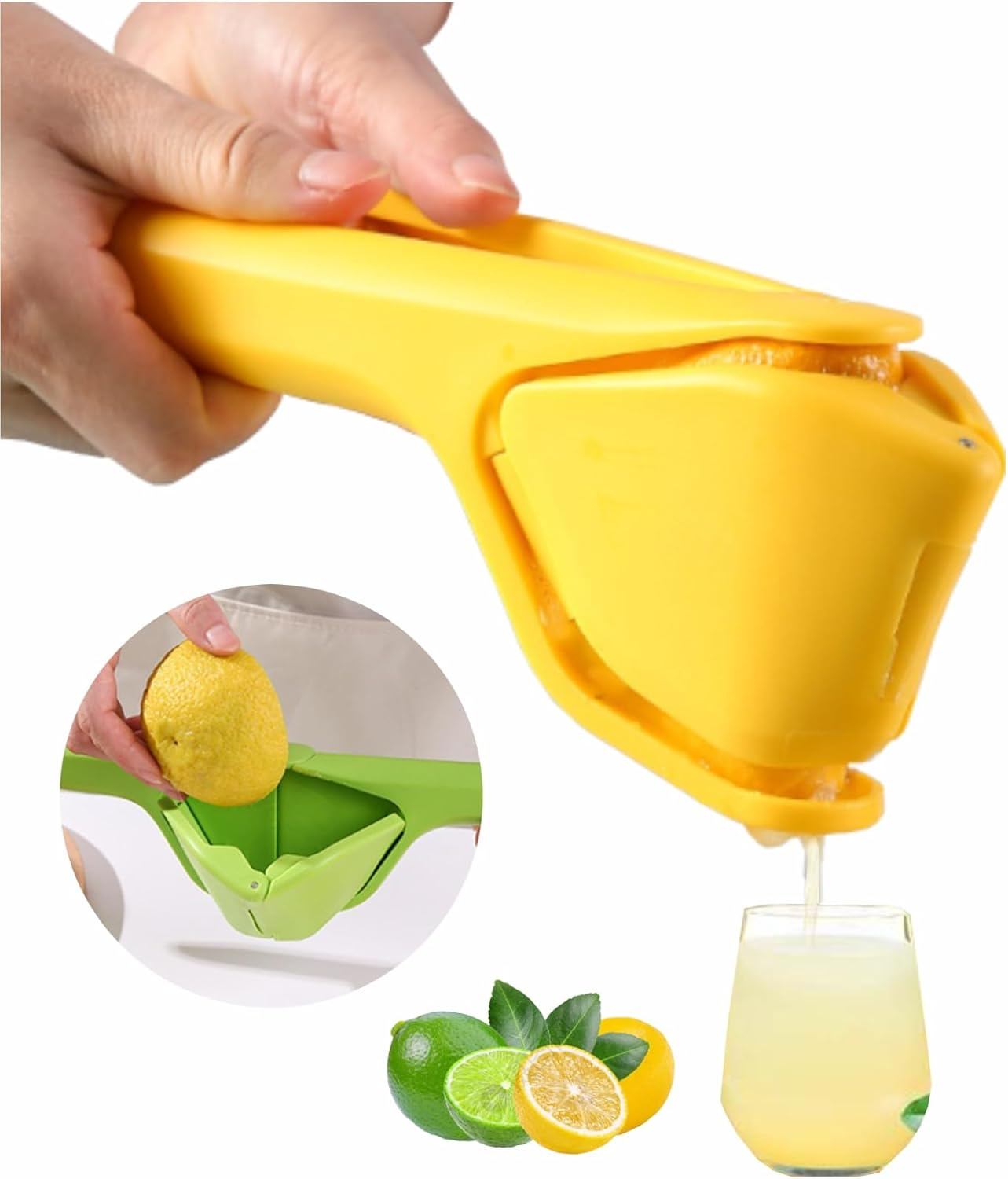 Lemon Squeezer, Effective at Squeezing Out Juice, Easy-To-Use, Very Sturdy, Lemon Juicer, Lime Squeezer, Citrus Juicers, Lemon Juicer Squeezer to Squeeze Lemons, Lime, Citrus, Orange(Yellow)