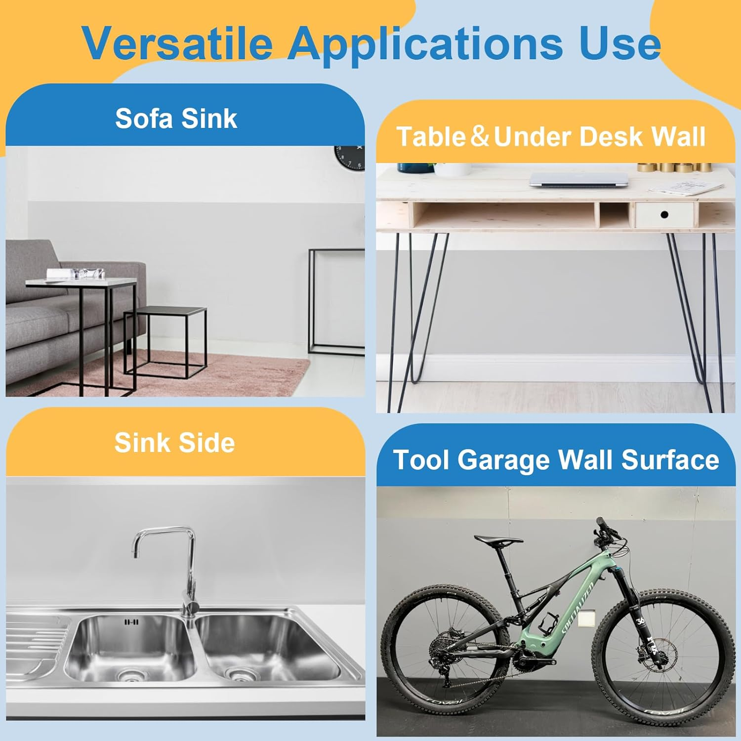 2Pcs Electrostatic Wall Protective Film Set with Film Cutter, Clear Wall Protector Removable Contact Paper,Transparent Static Cling Splash Guard Film for Furniture Chair Back Door 6.56 FT image number 6