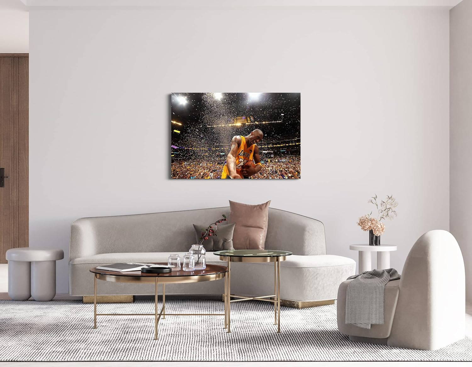 Basketball Canvas Wall Art for Kobe Bryant Poster Prints Sports Wall Decor Framed Cheering Win the Championship Picture Artworkts Photo - 12X18 Inch image number 5