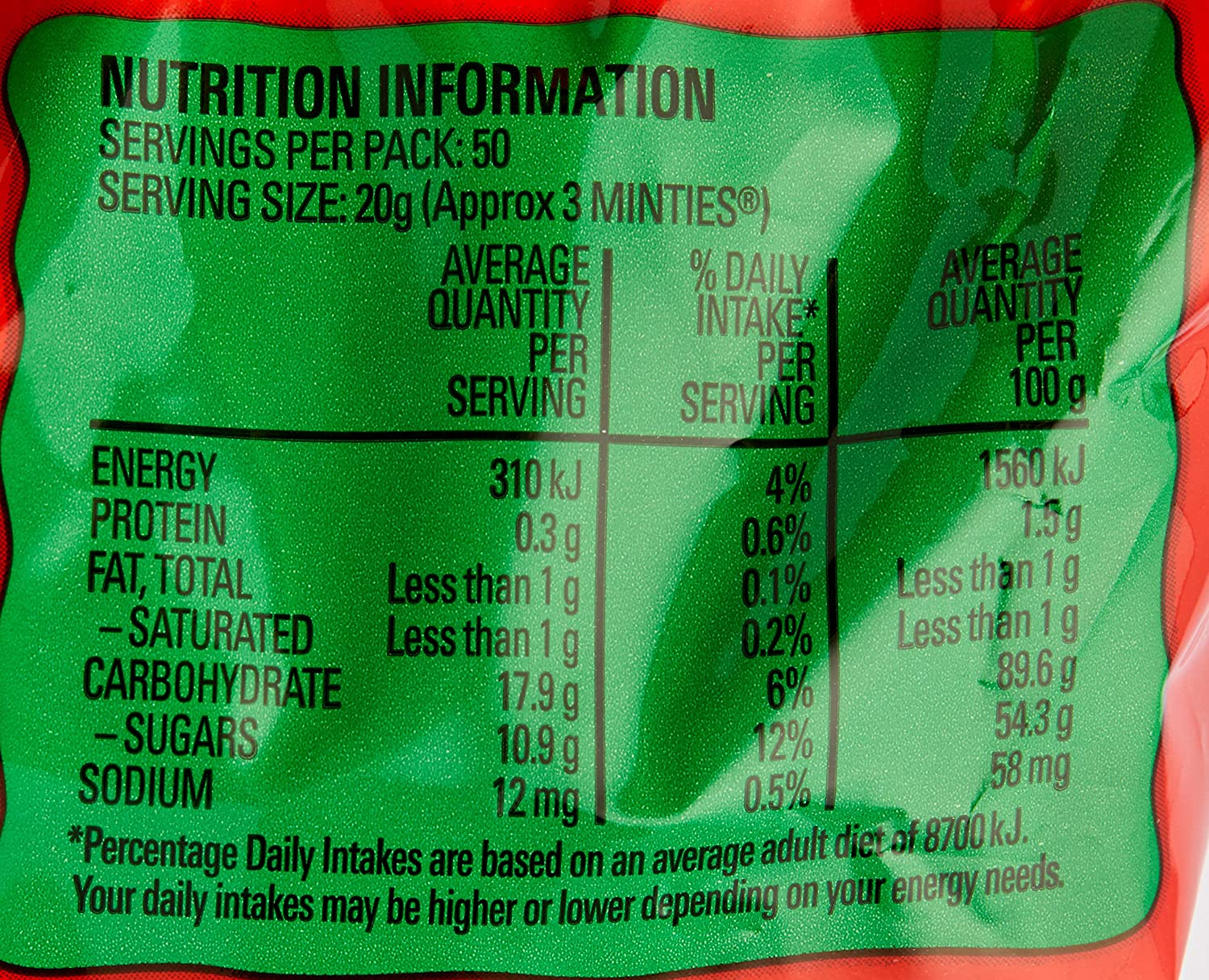 Allens Minties Chewy Bulk Bag Lollies, 1Kg image number 2