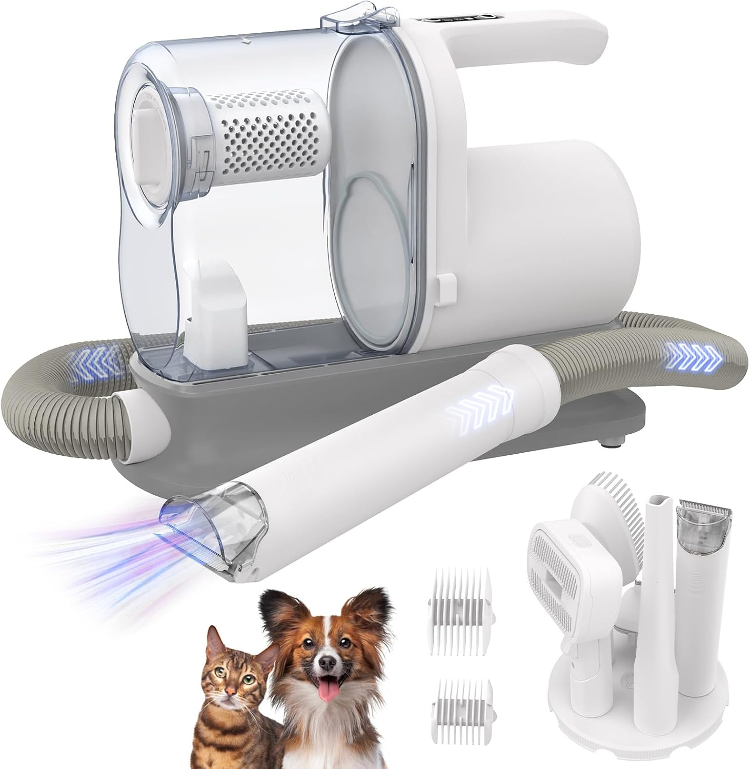 Advwin Dog Grooming Kit, 1.8L Pet Grooming Vacuum with Pet Clipper, Dog Hair Vacuum with 5 Pet Grooming Tools for Dogs Cats Shedding Grooming image number 3