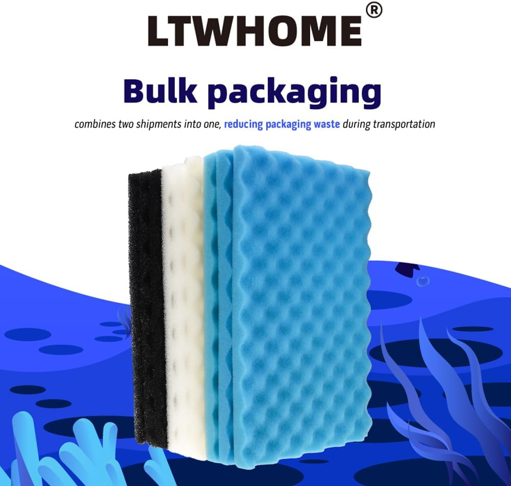 LTWHOME Fish Pond Foam Filter Sponge Set 430Mm X 280Mm 3 Grade Media (Pack of 3 Sets) image number 1