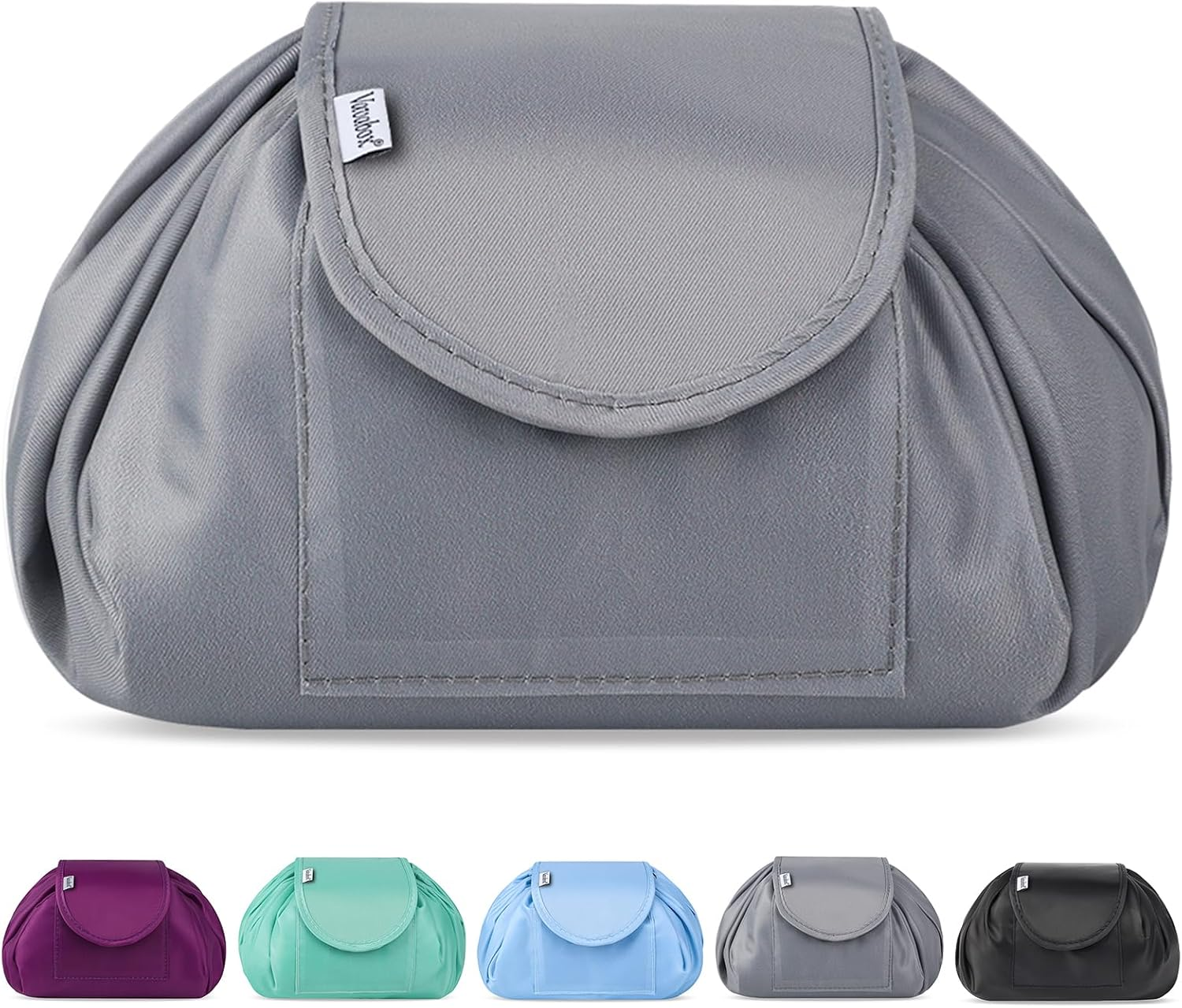 Lazy Drawstring Makeup Bags, Large Capacity Waterproof Travel Portable Cosmetic Bag Pouch Makeup Pouch Storage Organiser for Women Girl, Pink Leopard, 57 Cm, Drawstring Makeup Bag