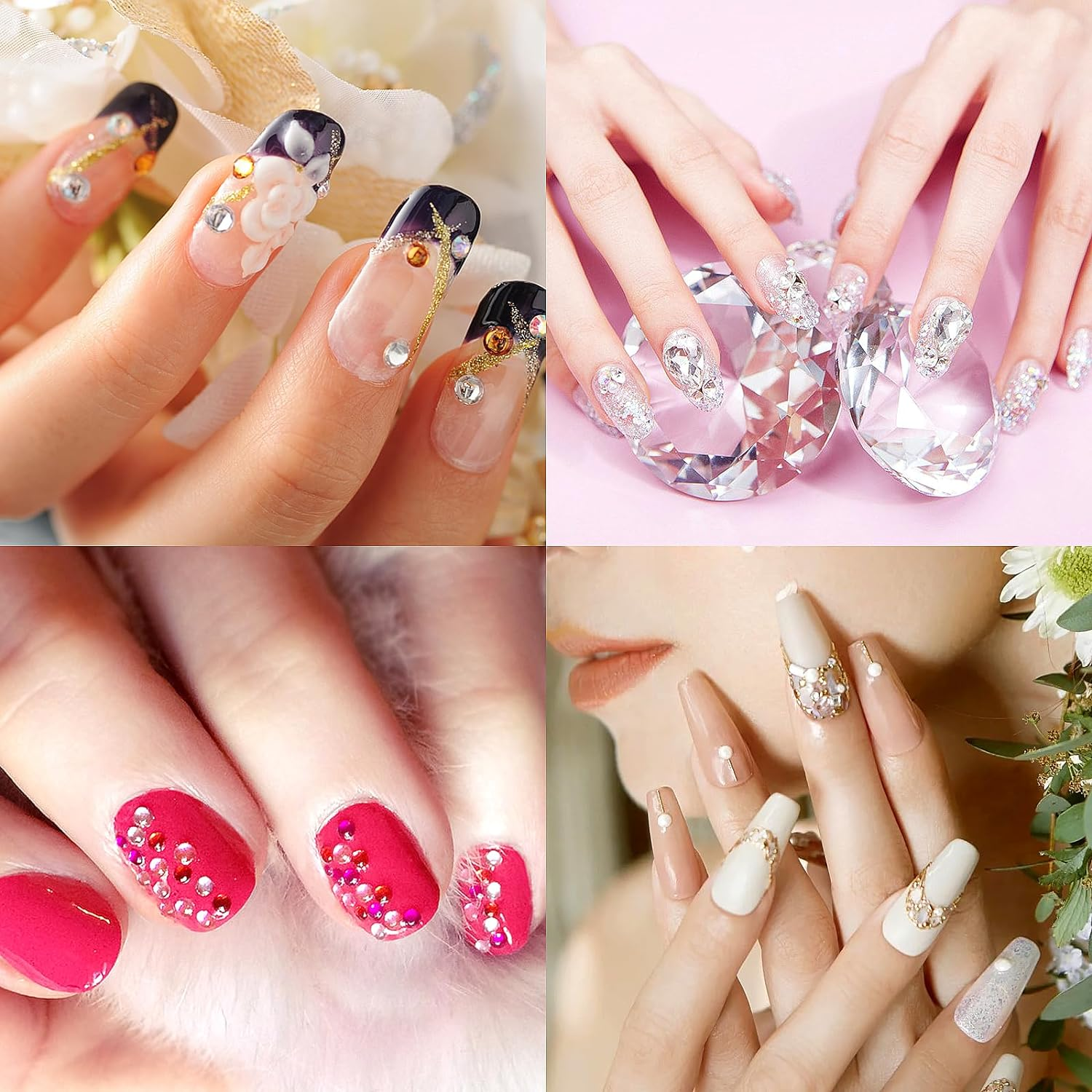 Erinde Dual-Ended Rhinestone Picker Tool, Acrylic Handle Wax Pencil, Diamond Painting Dotting Pen for DIY Nail Art with 2 Extra Tips, Pink image number 3