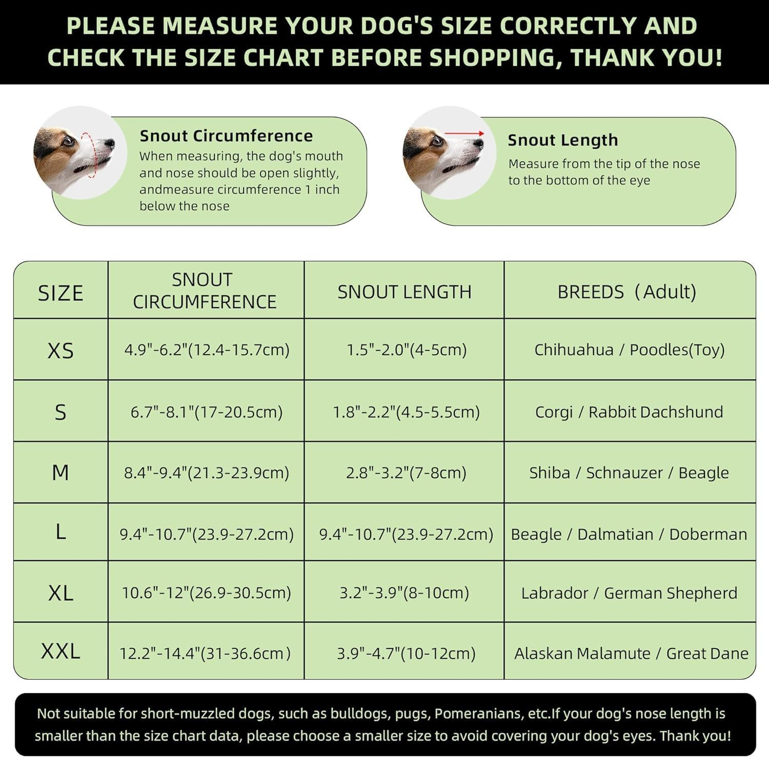 Dog Muzzle, Breathable Soft Muzzle for Extra Small Dogs to anti & Prevent Barking Biting Chewing, Reflective & Adjustable Basket Muzzle with Air Mesh for Dachshund (Black, S) image number 3