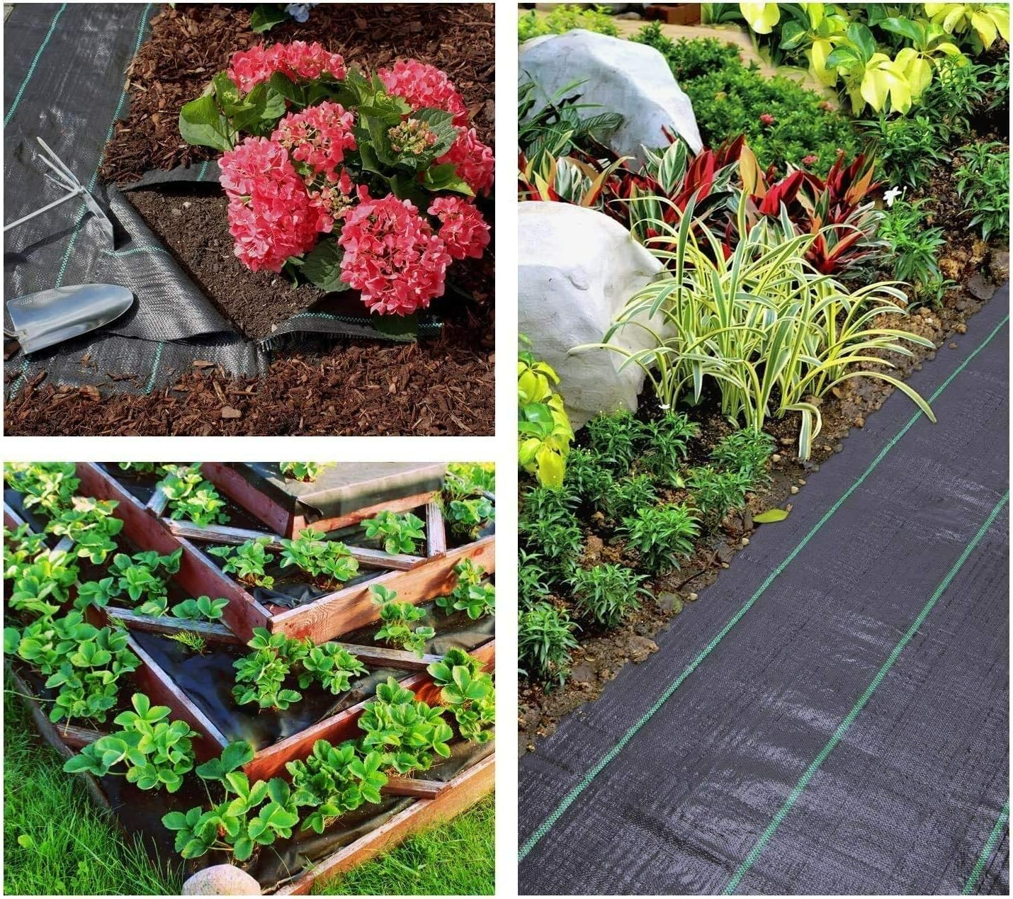 Weed Barrier Landscape Fabric Heavy Duty 6FT X 100FT Premium 3.2Oz Ground Cover Landscape Fabric Gardening Mat,Woven Geotextile Fabric for Underlayment,Commercial Driveway Fabric image number 6