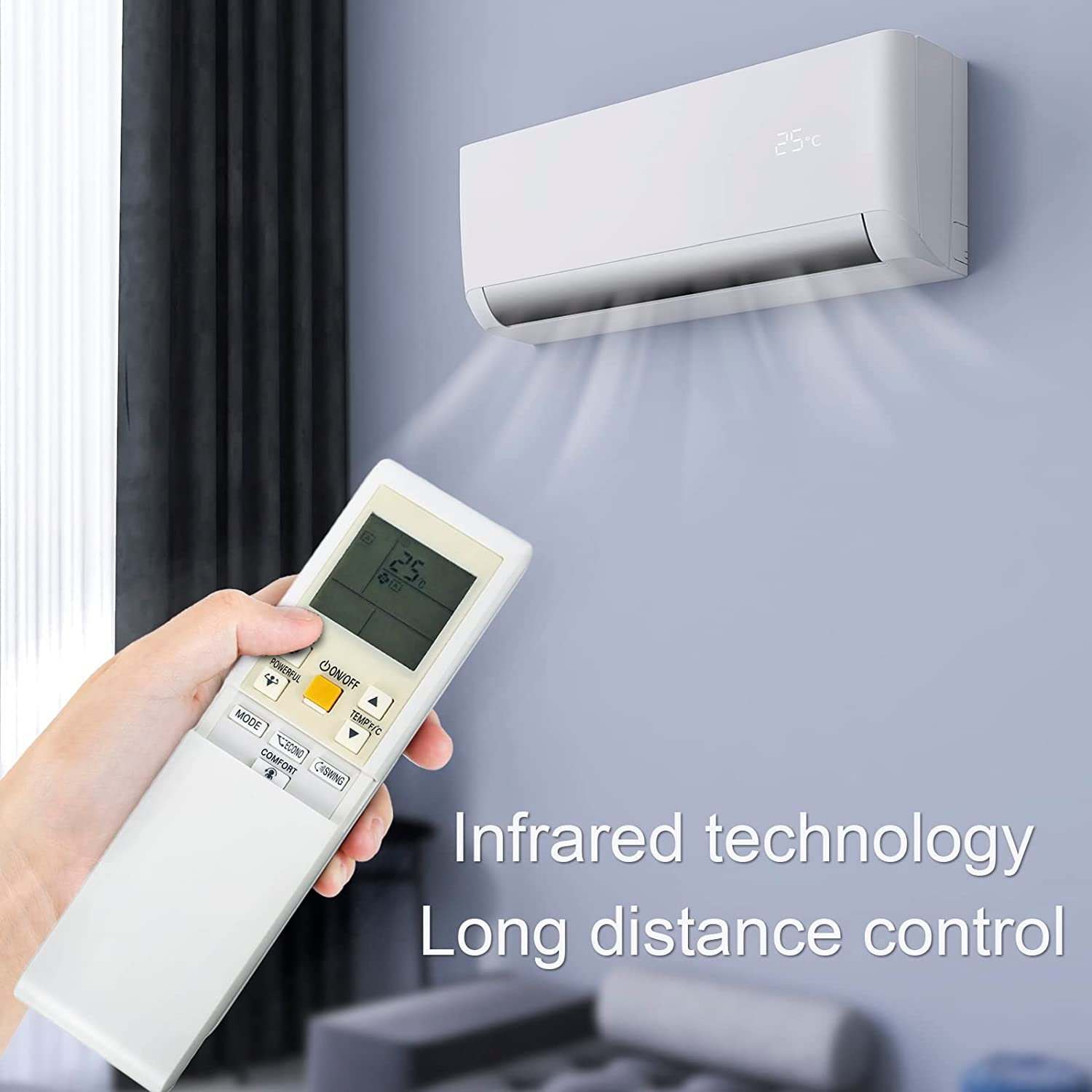 Universal Air Conditioner Remote Control Compatible with Daikin ARC452A10 ARC452A11 ARC452A13 ARC452A14 ARC452A12 KTDJ001 image number 3