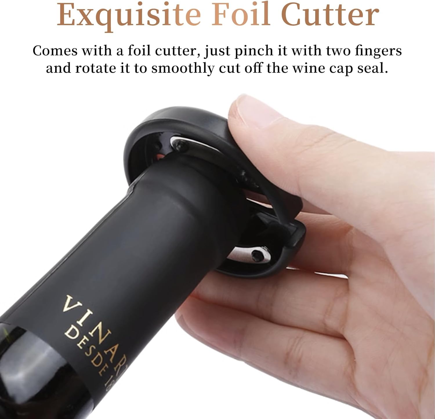 Electric Wine Opener 4-In-1 Set, Vacuum Wine Stopper, Pourer, Foil Cutter, Corkscrew, Battery Operated, Wine Aerator, Easy Wine Cork Removal to Storage(Sgs) image number 1