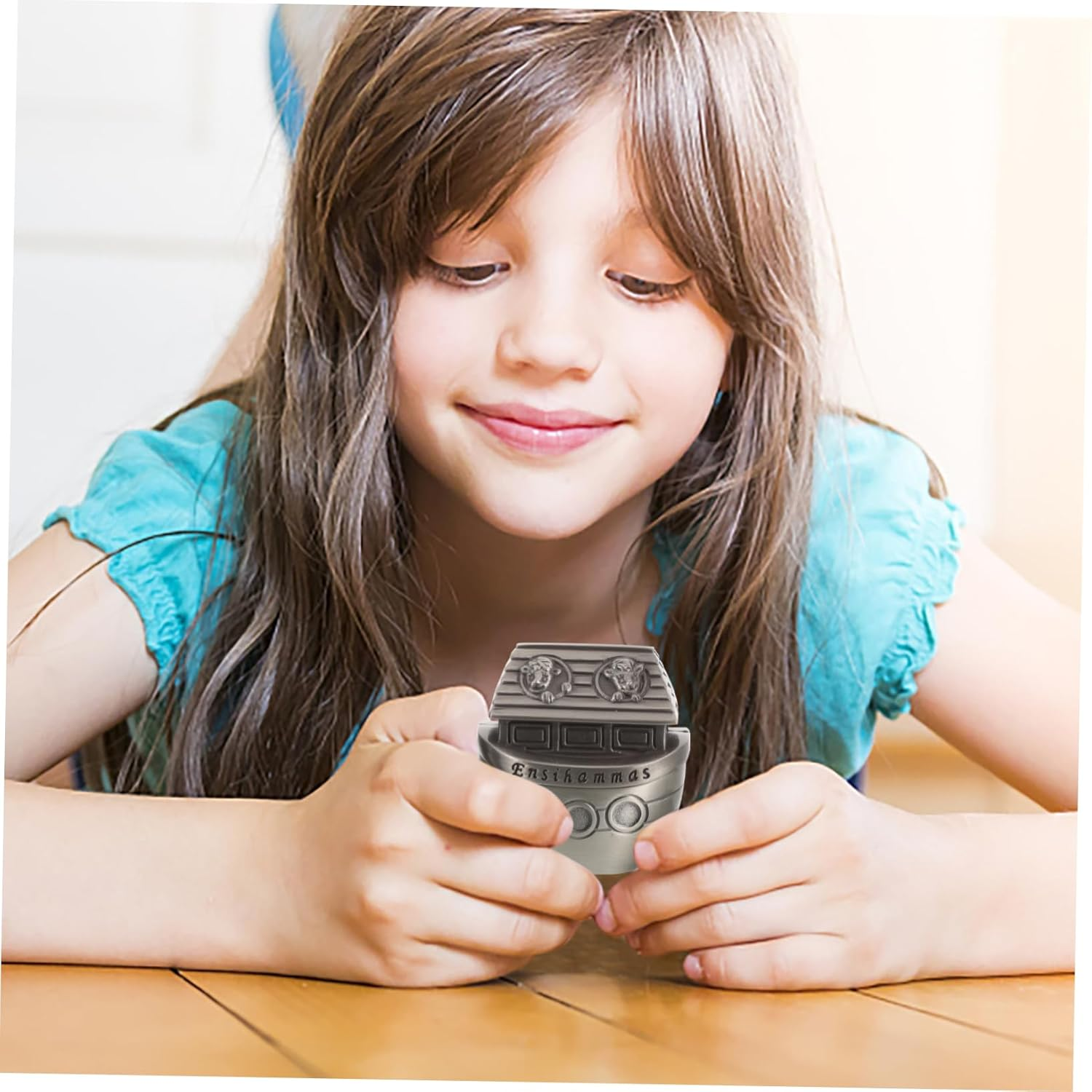 2Pcs Metal Keepsake Box for Teeth Hair Curls Adorable House Design Organizer for Childhood Memories Parents