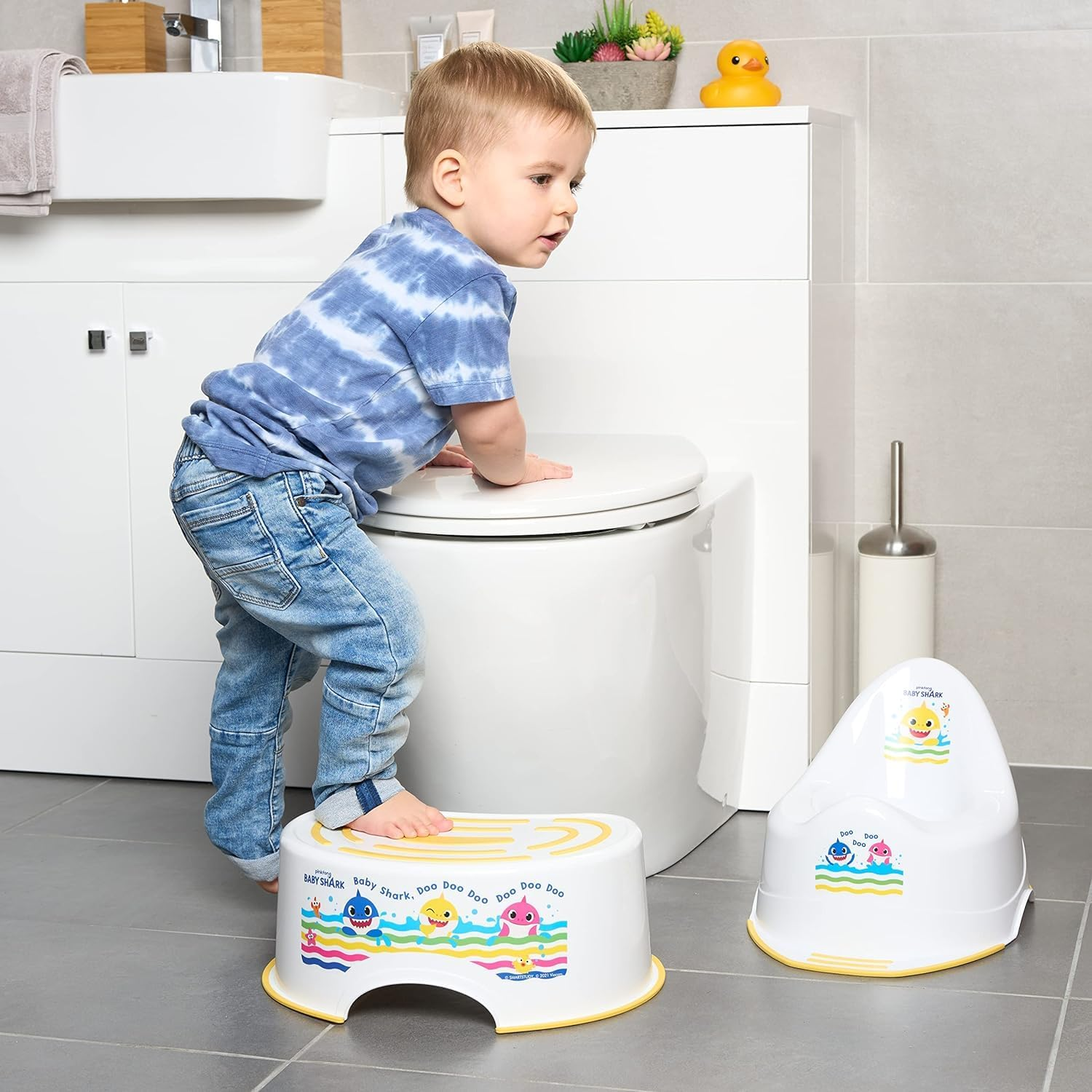 Baby Shark Toilet Training Step Stool, White, One Size image number 3