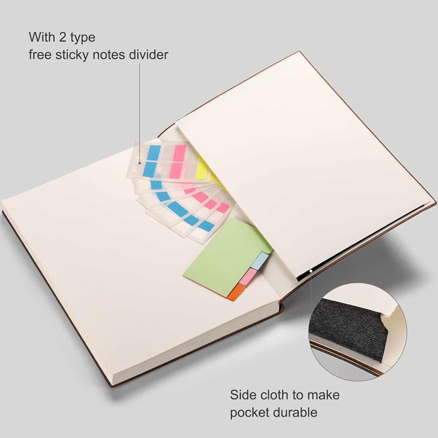 AHGXG 8.5''&times;11' Notebook College Ruled - Large A4 Notebook Lined Journal - 320 Pages Thick Journal for Writing, 100Gsm Thick Paper, Leather Softcover, for Work School - Black image number 4