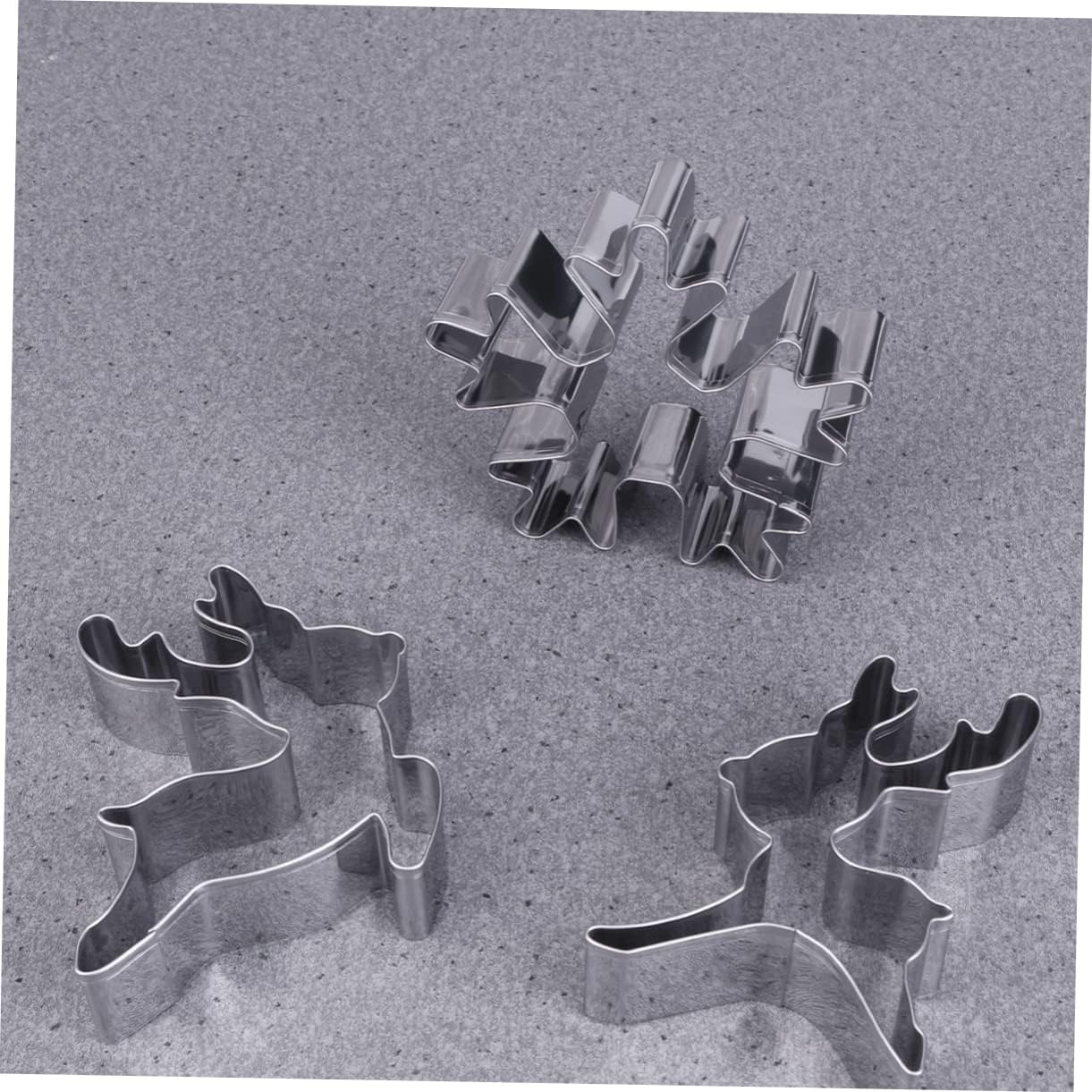 Amosfun 6Pcs Christmas Theme Stainless Steel Biscuits Mold Snowflake Elk Cake Molds for Cookies Cutter DIY Baking Christmas Craft Supplies image number 1