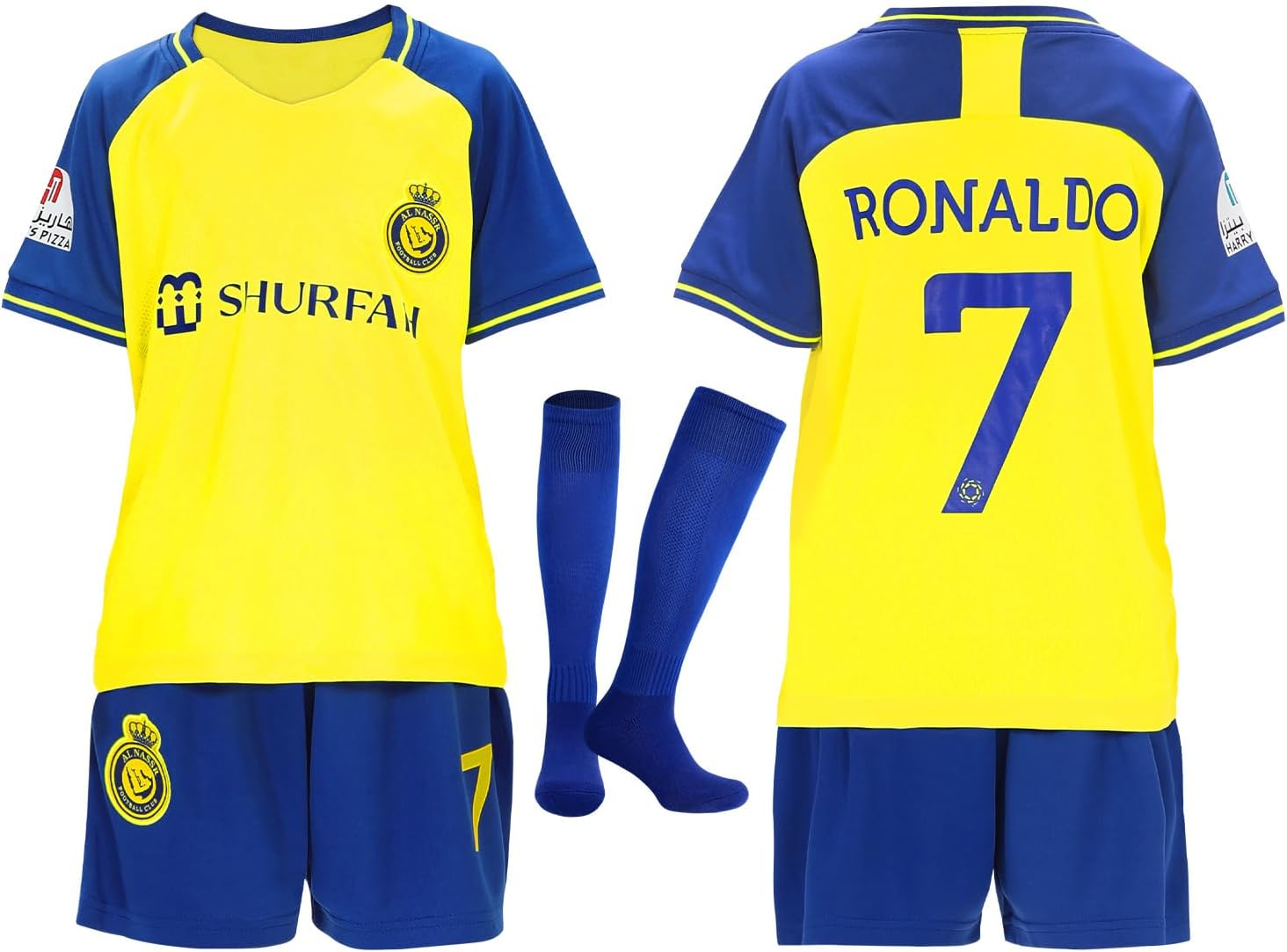 Slowton Soccer Jersey for Youth - 3PCS Kid T-Shirt Trunks Socks Soccer Shirt Set, #7Jersey Youth Kid Sizes, Football Sportswear Uniforms Suit，9 Years image number 2