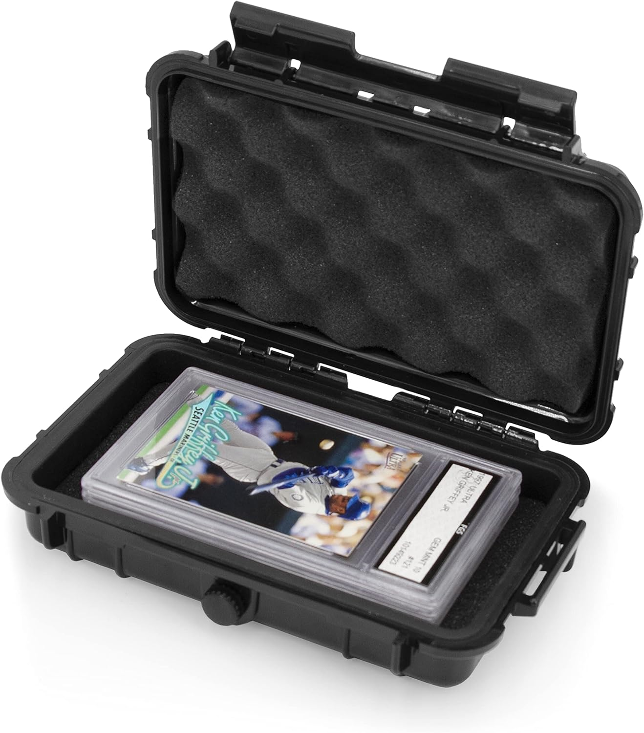 CASEMATIX Graded Card Storage Box - Sports Trading Case Compatible with up to 3 BGS 5 PSA Slabs - Airtight, Waterproof with Moisture and Dust Protection