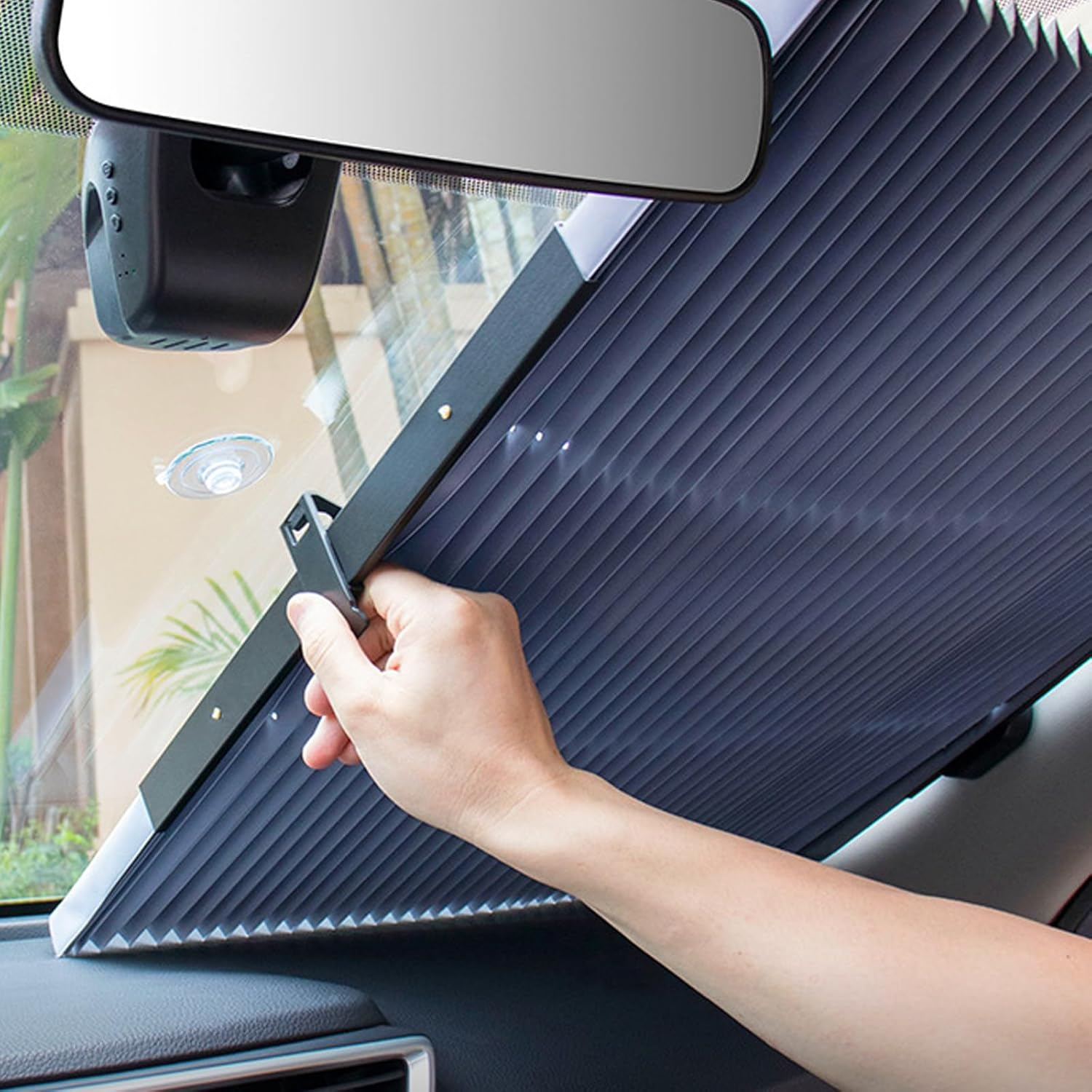 Car Retractable Curtain with UV Protection, Cool Windshield Sunshade, Sun Shade For, , Extra Large Shade(46Cm/18.1In)