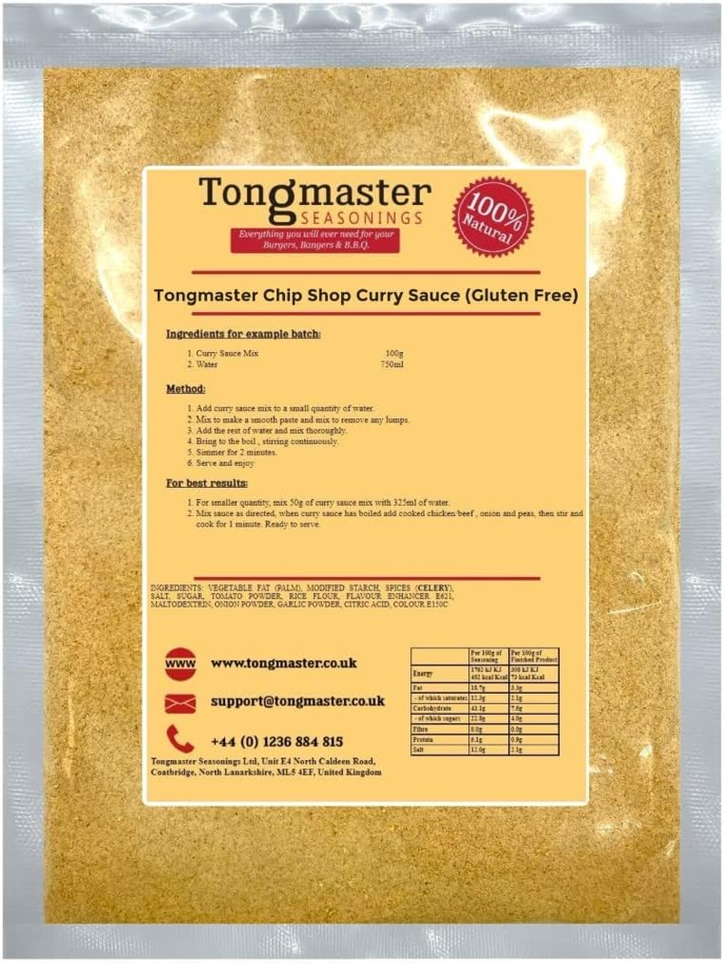 Tongmaster Chip Shop Curry Sauce (Gluten Free), 100 G image number 1