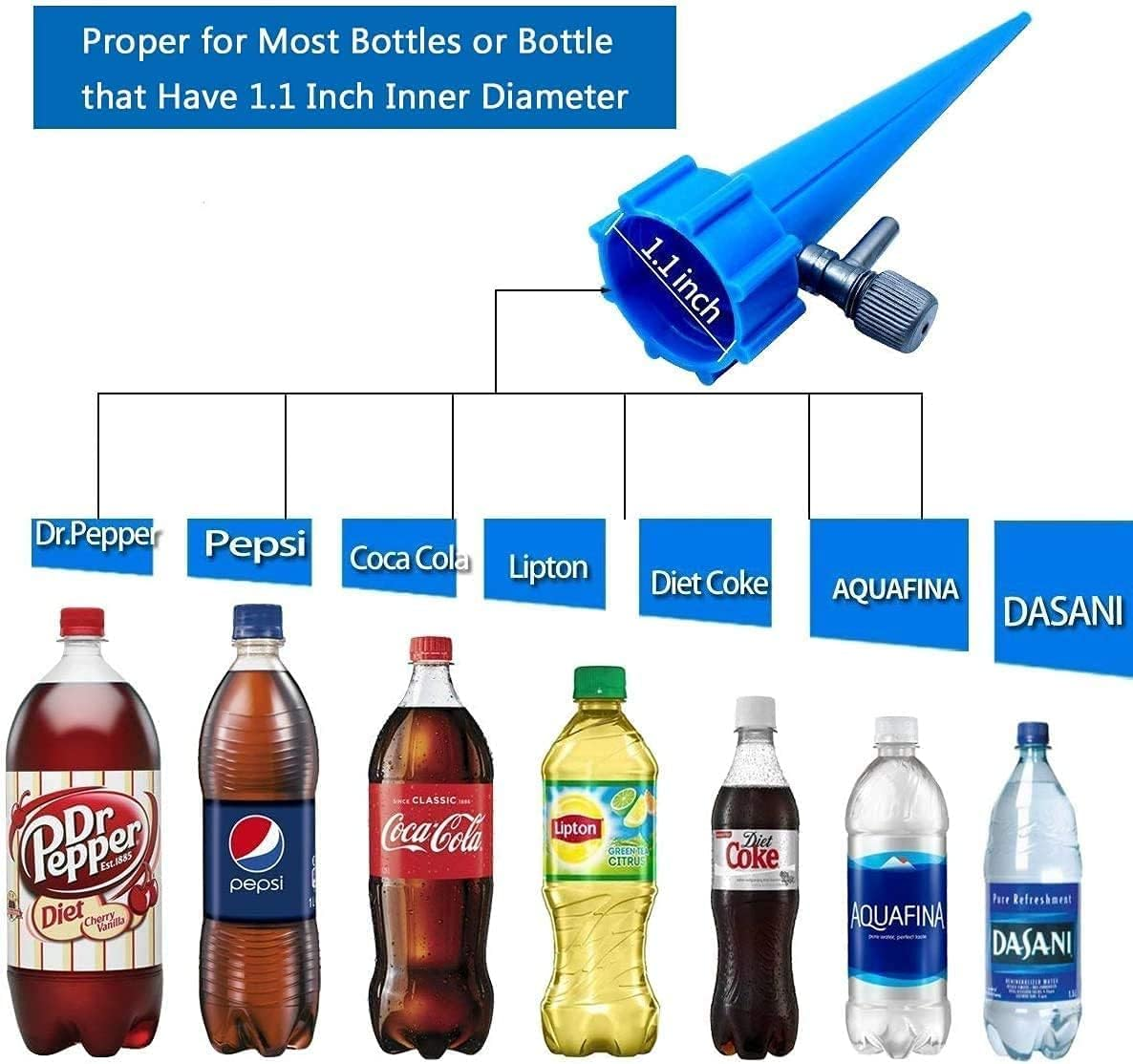 Plant Waterer,12Pcs Adjustable Self Watering Spikes, Plant Watering Devices with Slow Release Control Valve Switch, Automatic Vacation Drip Irrigation Spike System for Indoor & Outdoor Plants and Flowers image number 6