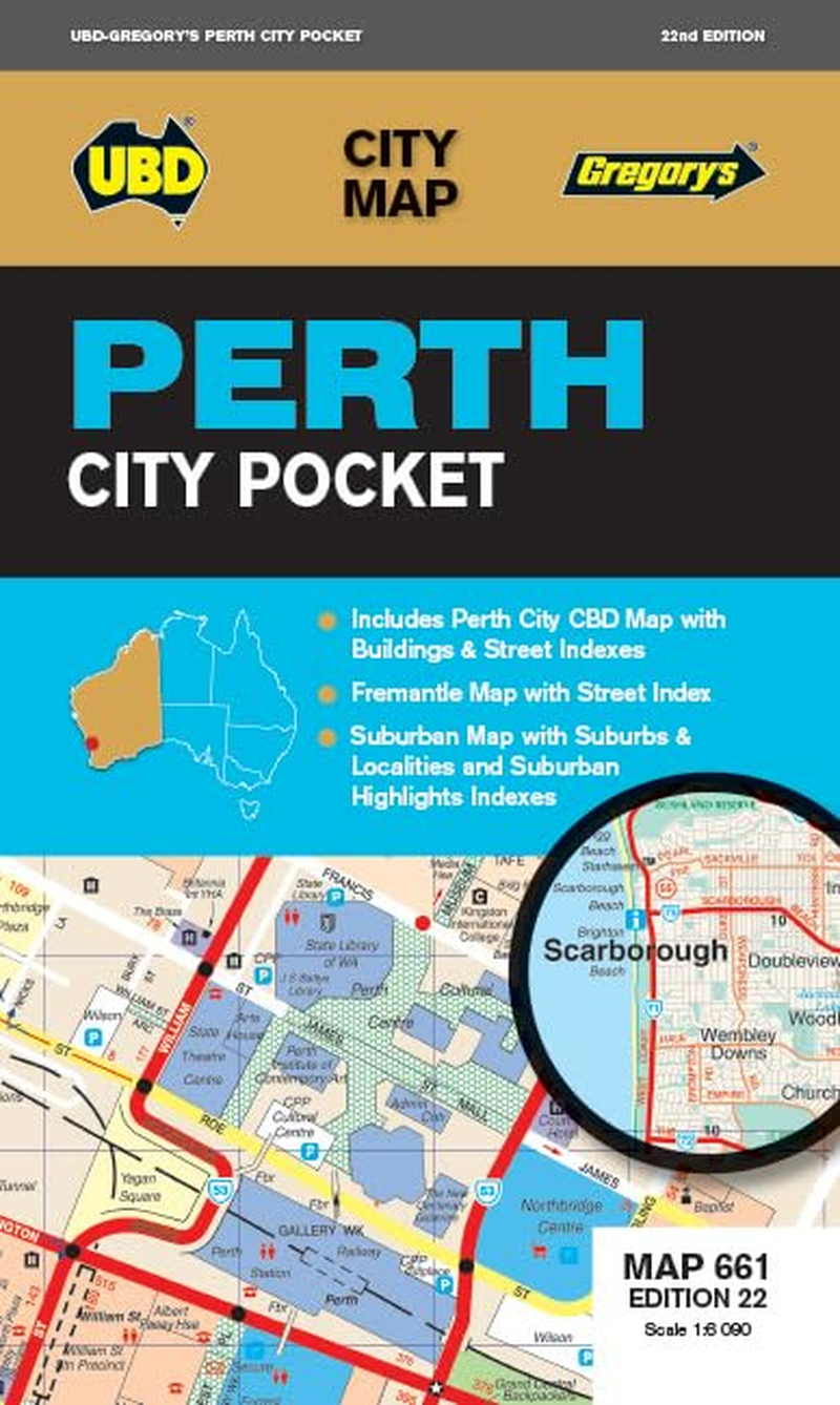Perth City Pocket Map 661 22Nd Ed