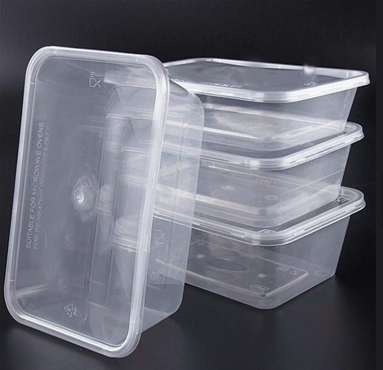 100 SETS Takeaway Containers Take Away Food Disposable Plastic 500Ml/ 600Ml /750Ml /1000Ml Takeaway, Food Packaging, Restaurant (750Ml) image number 2