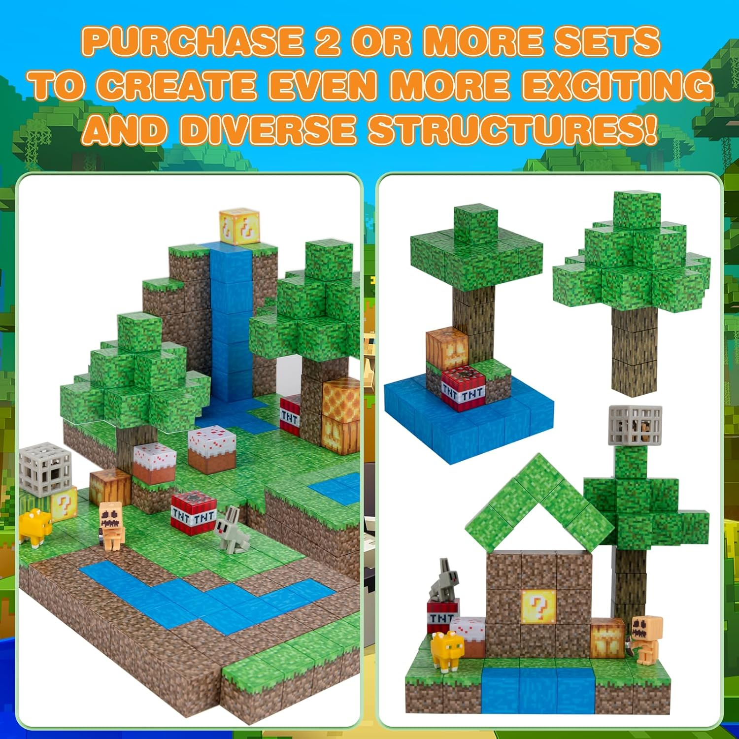 128-Piece Premium Magnetic Blocks - Waterfall Adventure Set, STEM Learning Kids Toys, Safe and Durable Magnetic Building Blocks, Perfect Gifts for Boys Girls above 3 Years Old image number 6