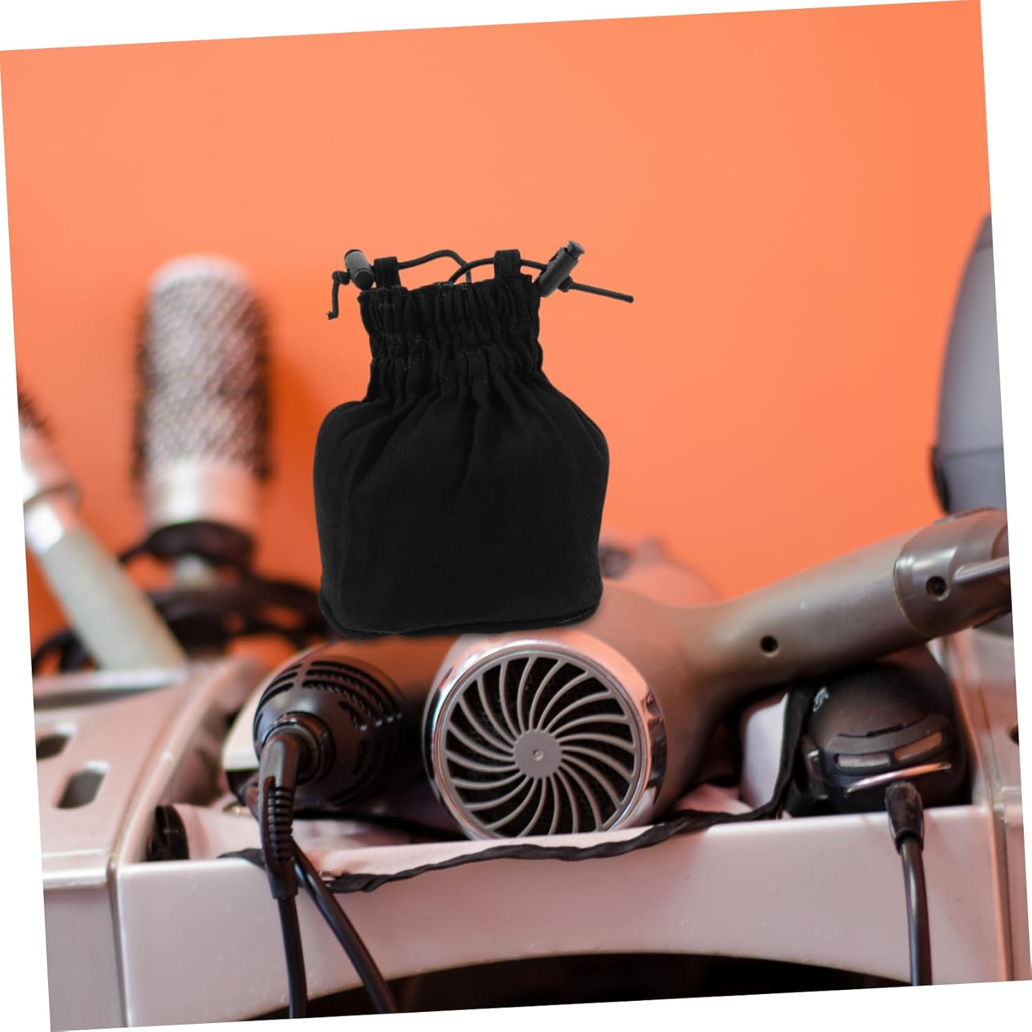 Universal Hair Dryer Sock Mesh Diffuser Cover Silver Portable Blow Dryer Organizer for Salon Home Travel Hair Styling and Drying Accessories image number 4