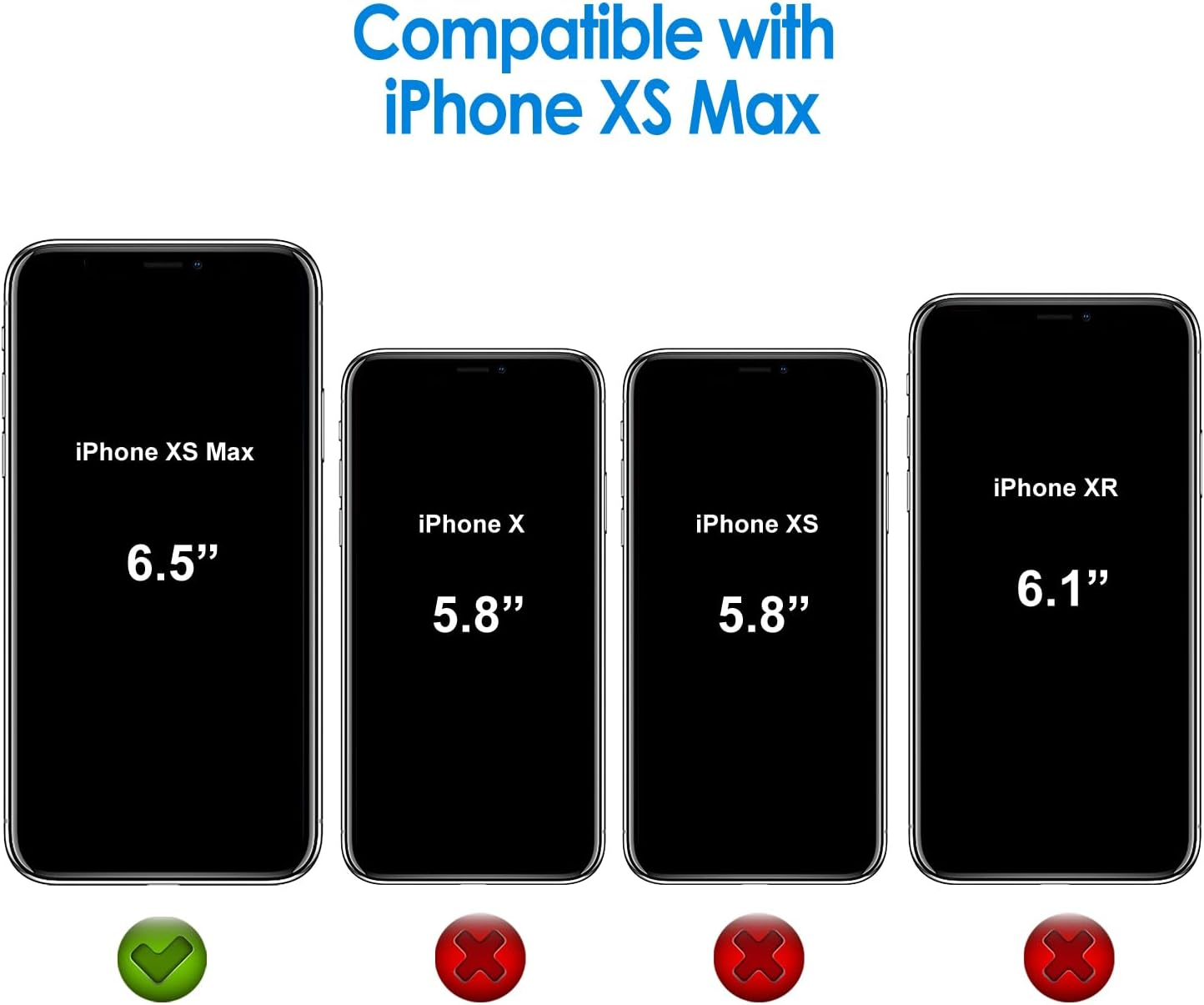 Jetech Case for Iphone Xs Max 6.5-Inch, Non-Yellowing Shockproof Phone Bumper Cover, Anti-Scratch Clear Back (Black) image number 1