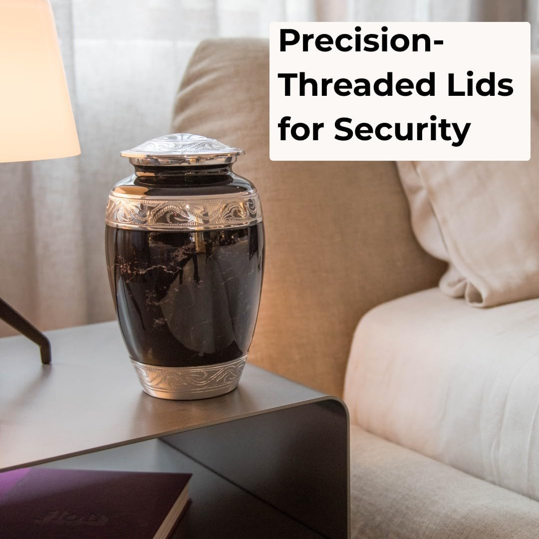 GR8 Great Keepsakes Black Marble Urn with 4 Small Urns for Cremation Ashes Keepsake - Urns for Adult Male, Urns for Human Ashes Adult Female, Decorative Urns, Urn, Cremation Urn Human Ashes, Urns