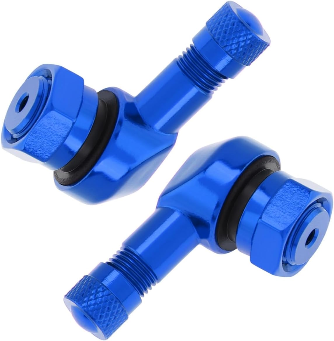 Windance 2Pcs 90 Degree CNC Motorcycle Tire Valve Stems for Most Bike 10 Mm To11.3 Mm Tubeless Tires Easy Installation (Blue) - Gold image number 2