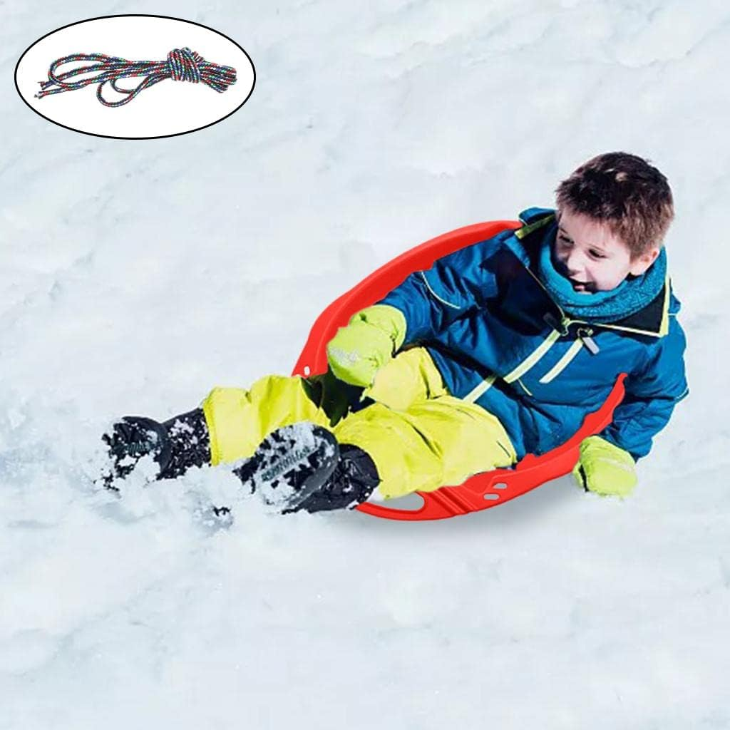 Generic Heavy Duty Snow Sled - Winter Snow Sledge Toboggan Winter Toy for Kids and Adults - Red image number 3