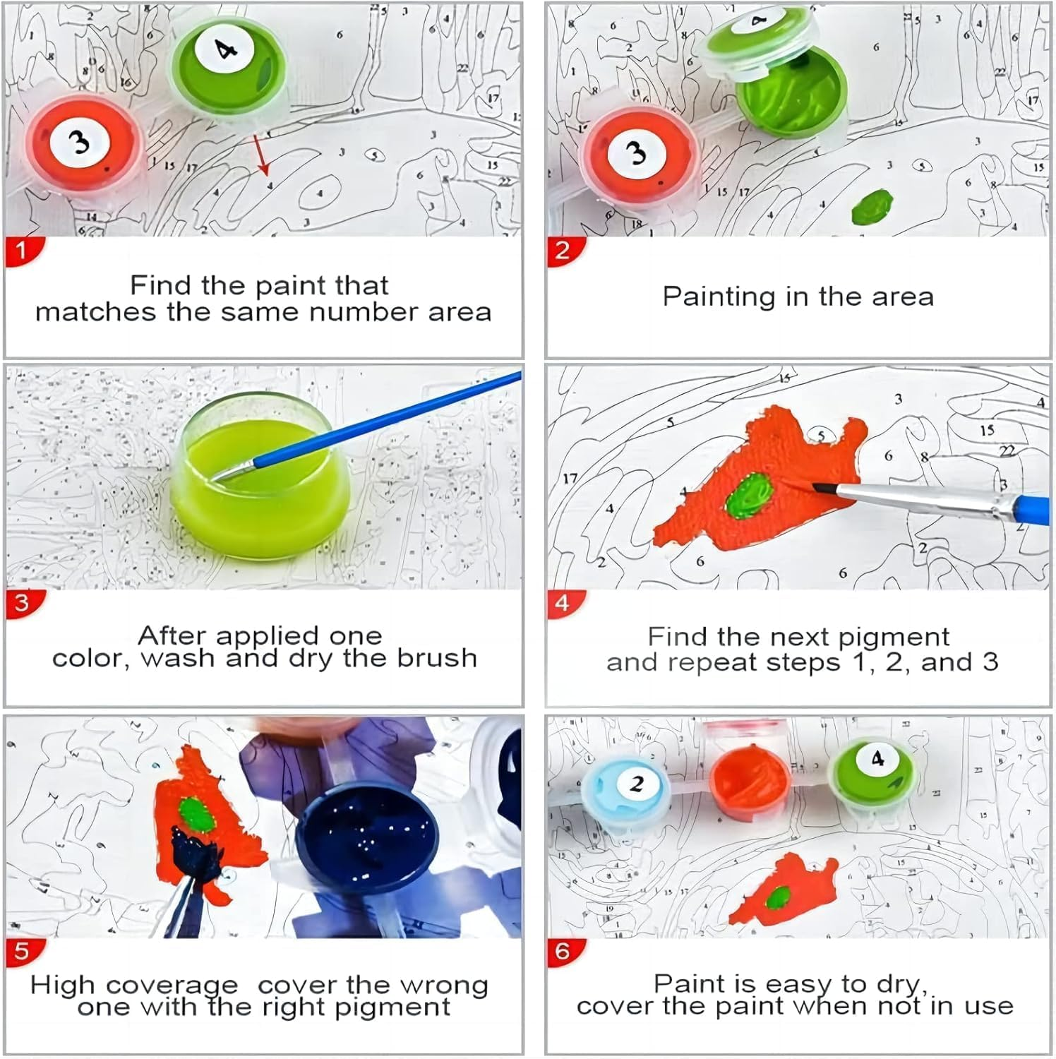 Paint by Numbers Kit for Adults Beginner, Gnomes Adult Paint by Number Kits on Canvas, DIY Acrylic Watercolor Oil Paint by Number for Adults for Home Decor Gift 16X20 Inch image number 4