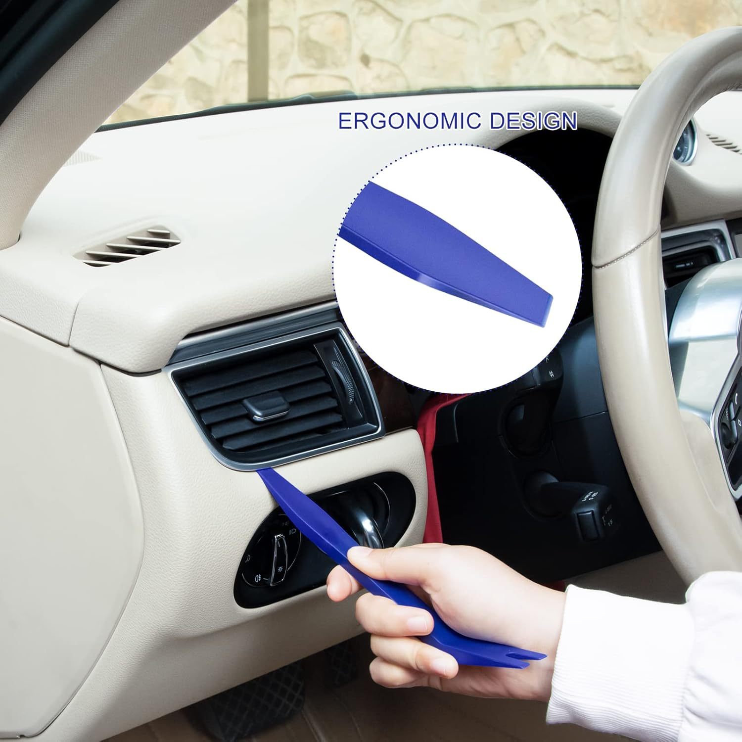 Trim Removal Tool - 5Pcs Trim Removal Tool Set,Car Pry Tool Kit, Car Panel Door Audio Trim Tool Kit for Vehicle Dash Radio Audio Installer - Blue image number 3