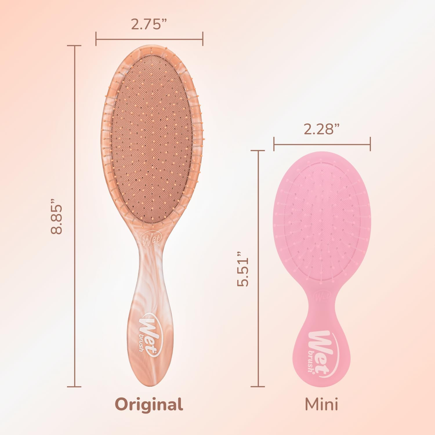 Wet Brush Original Detangler Hair Brush, Pink (Watercolor Waves) - Ultra-Soft Intelliflex Bristles - Detangling Brush Glides through Tangles (Wet Dry & Damaged Hair) - Women & Men image number 5