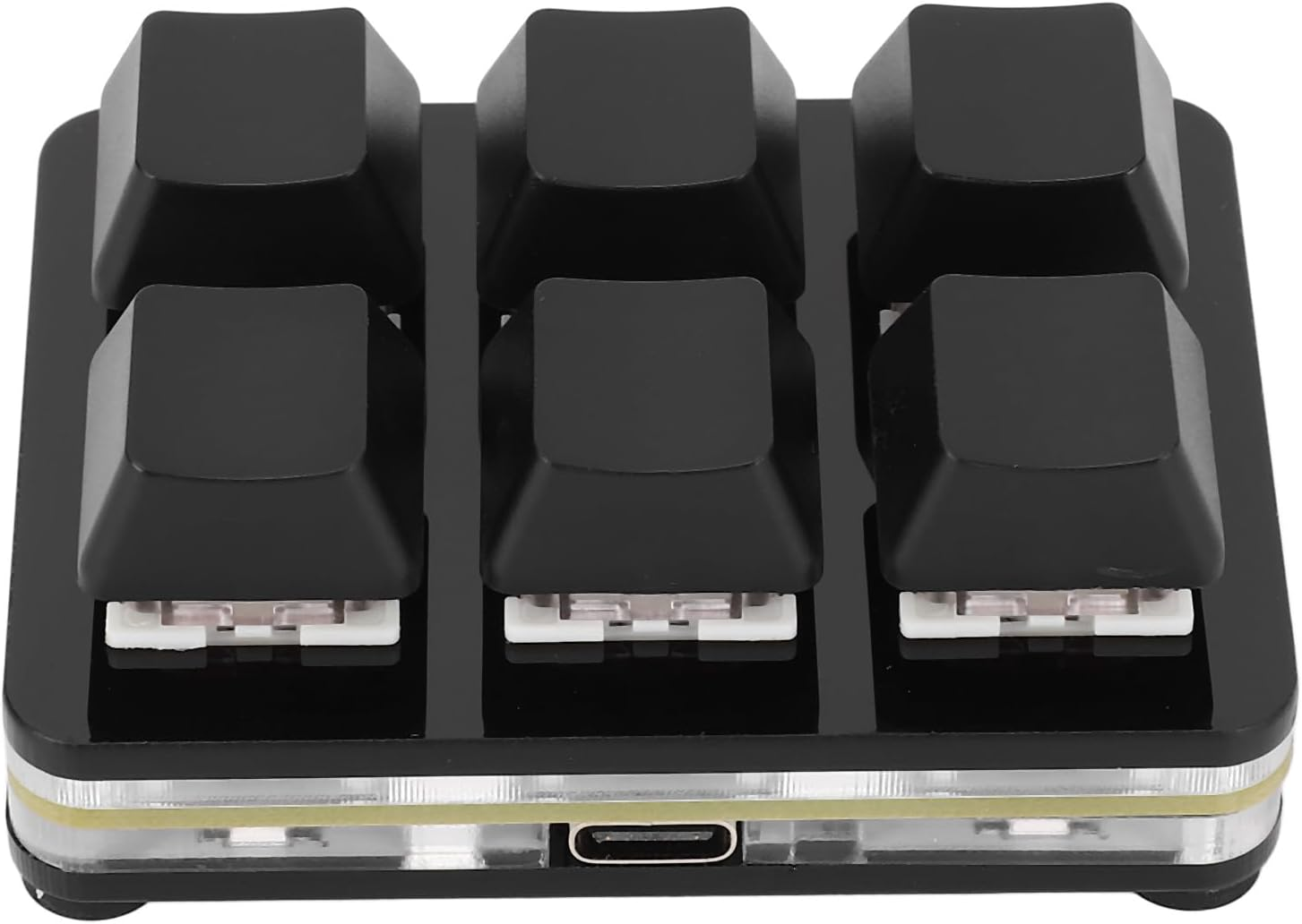 6 Key Mini Keyboard, RGB Macro Customized Programmable OSU Keypad with Red Switch, One Handed Gaming Keyboard for Game Office (White)