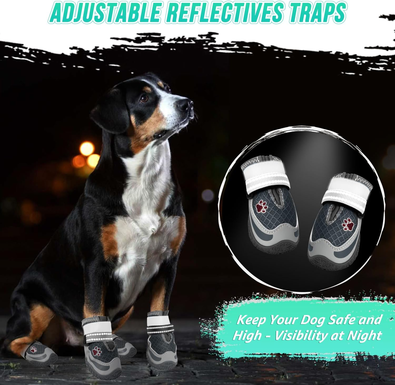 Slowton Dog Shoes for Summer Hot Pavement - Breathable Dog Boots for Large Small Medium Pet, Paw Protector for Outdoor Walking Hardwood Floor, Anti-Slip Rubber Booties for Winter Snow image number 4