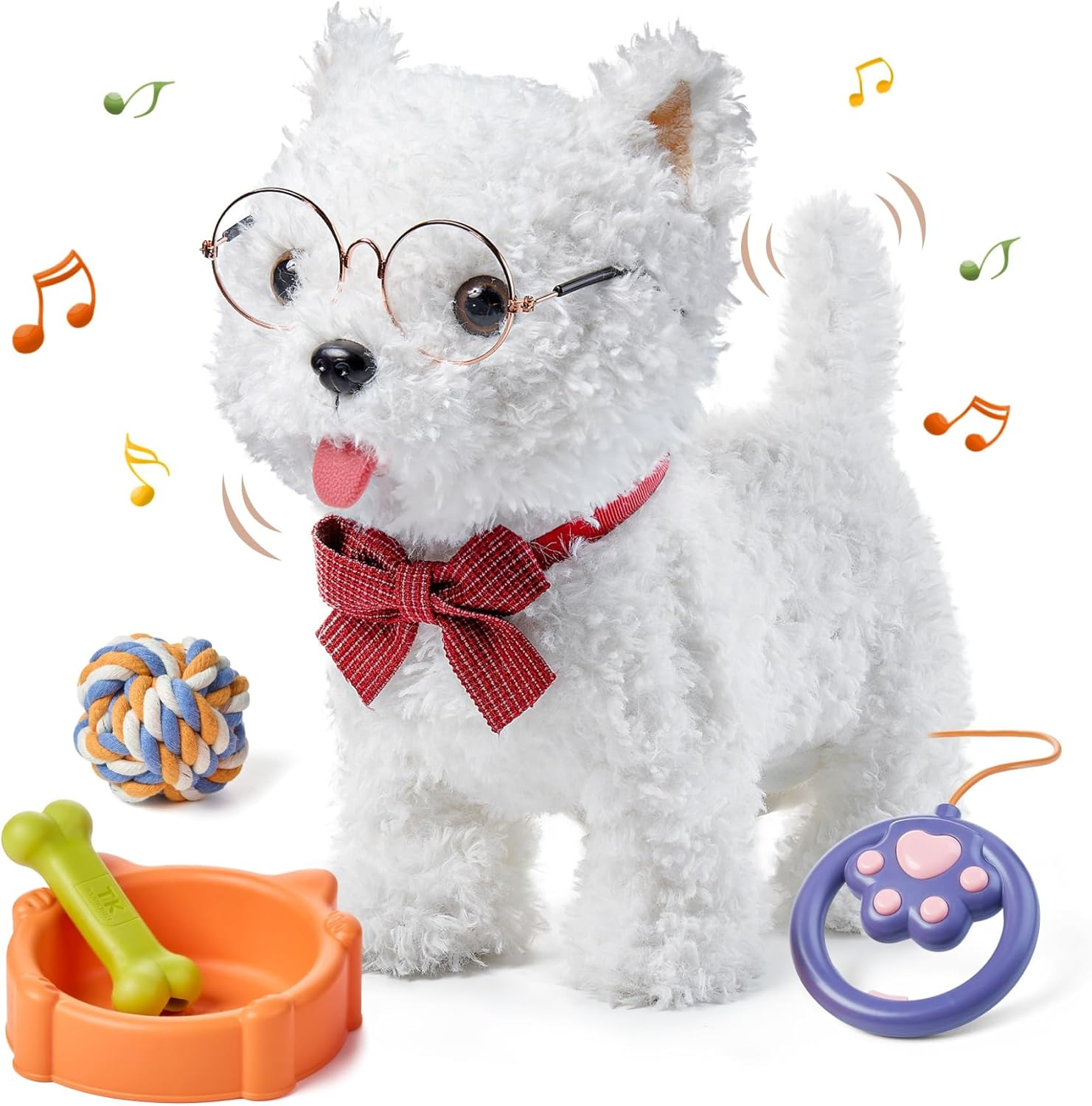 TUMAMA Baby Pet Dog Toys Remote Control & Voice Control Interactive Plush Puppy Toy Walking, Barking, Tongue Licking, Tail Wagging, Walking Dog Toy 3 4 5 6 7 Years Boys and Girls image number 5