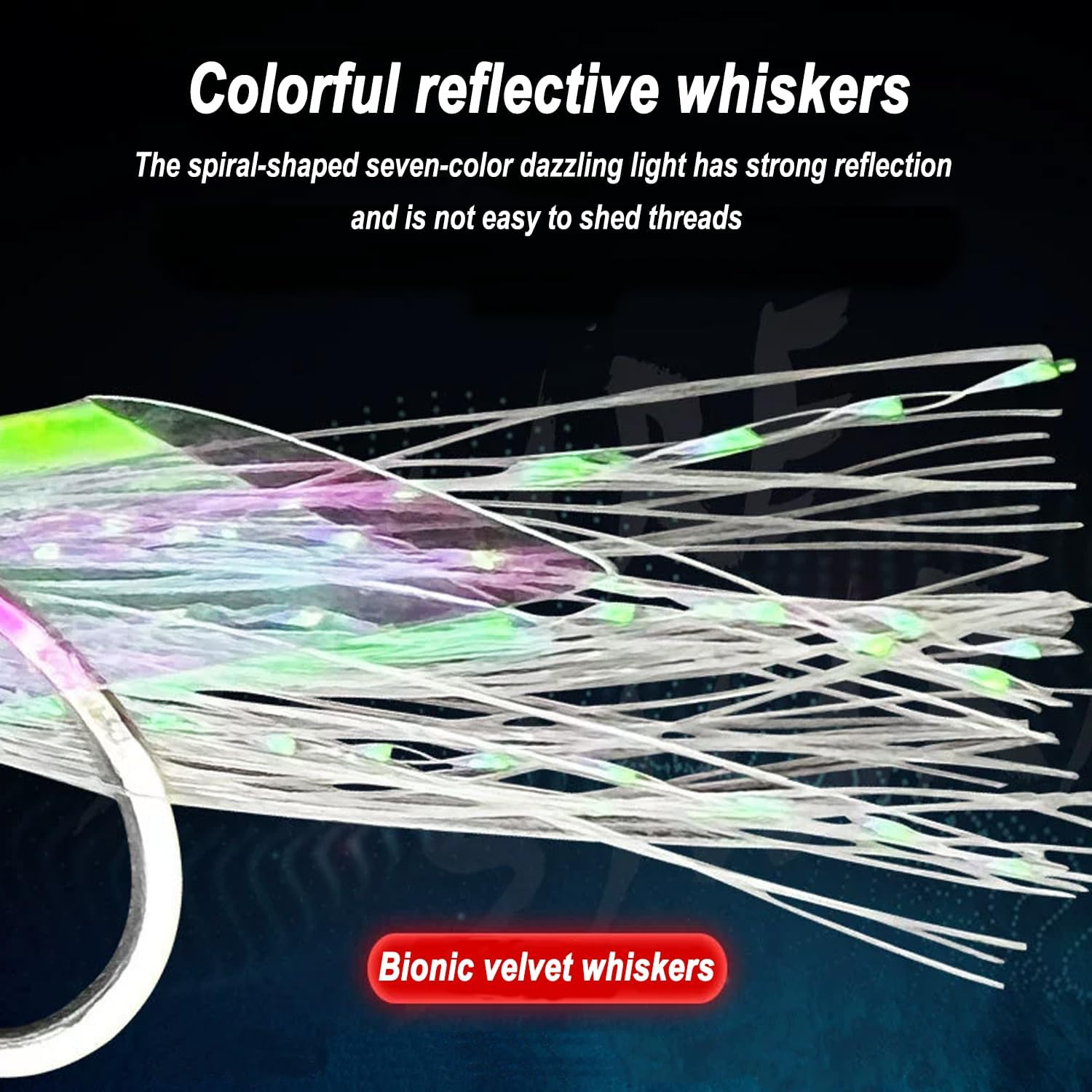 5 Pcs Pre Tied Fishing Hook Set with Bionics Lures Carbon Steel Barbed Hooks for Saltwater Includes Quick Swivels Snaps Glow Beads Flasher Bait Rigs for Fish Bites image number 6