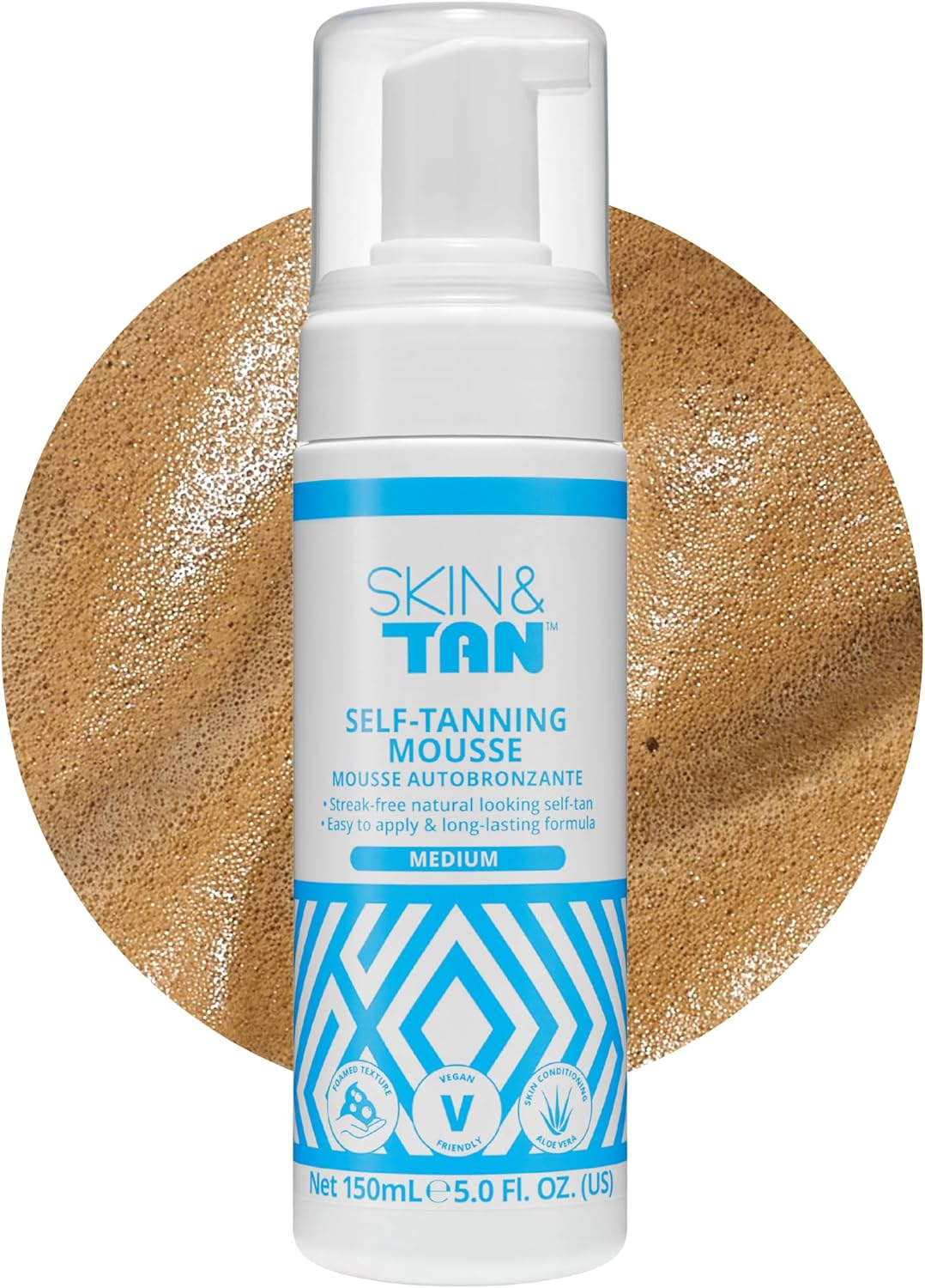 Skinny Tan Tanning Mousse Lotion | Streak-Free, Natural-Looking & Long-Lasting Tan | Coconut & Vanilla Scent - Medium Tan, 150Ml image number 3