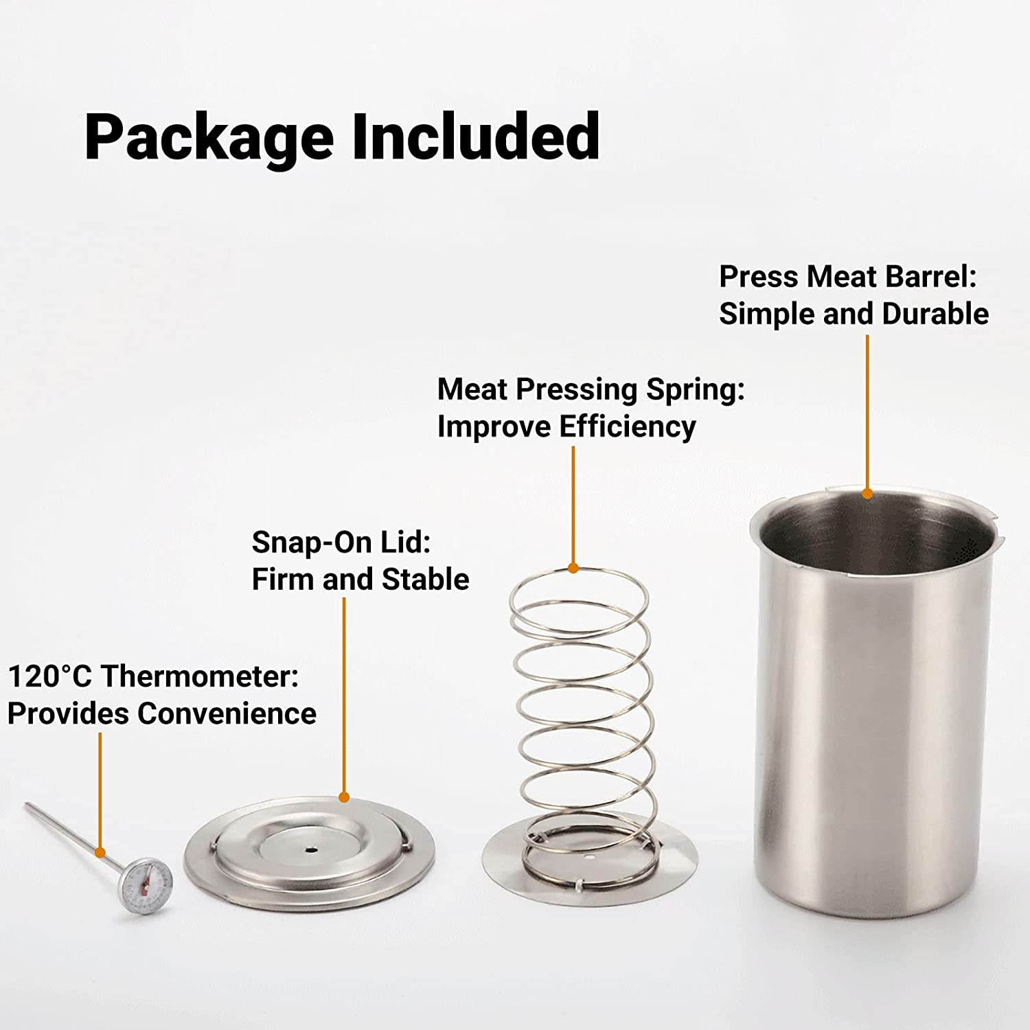 Roseflower Press Ham Maker, Ham Maker Meat Press Tool Stainless Steel Meat Press with Thermometer for Making Homemade Deli Meat, Size: 10 * 10 * 18Cm