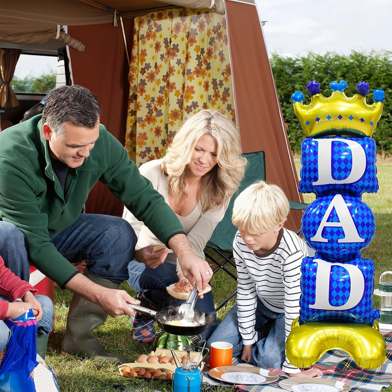 Father Day Balloons Standing, 2Pcs Father Birthday Foil Balloon Set, Happy Fathers Day Party Decoration Balloons image number 5