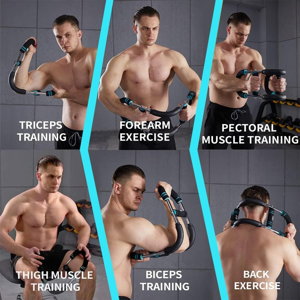 Twister Arm Trainer &ndash; Adjustable Spring Workout Bar for Chest, Arms, and Forearms &ndash; Upper Body Strength Training Equipment for Men & Women, Portable Home Gym Muscle Exerciser with Anti-Slip Handles image number 4