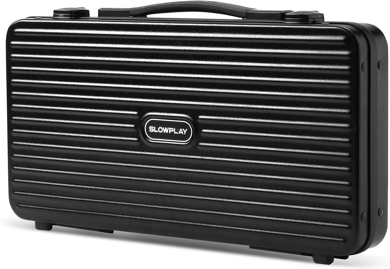 SLOWPLAY Poker Chip Case for Texas Holdem, 300 PCS, High-End Carrying Case with Leather Interior Design and German Polycarbonate Shell, Super Portable & Sturdy image number 1