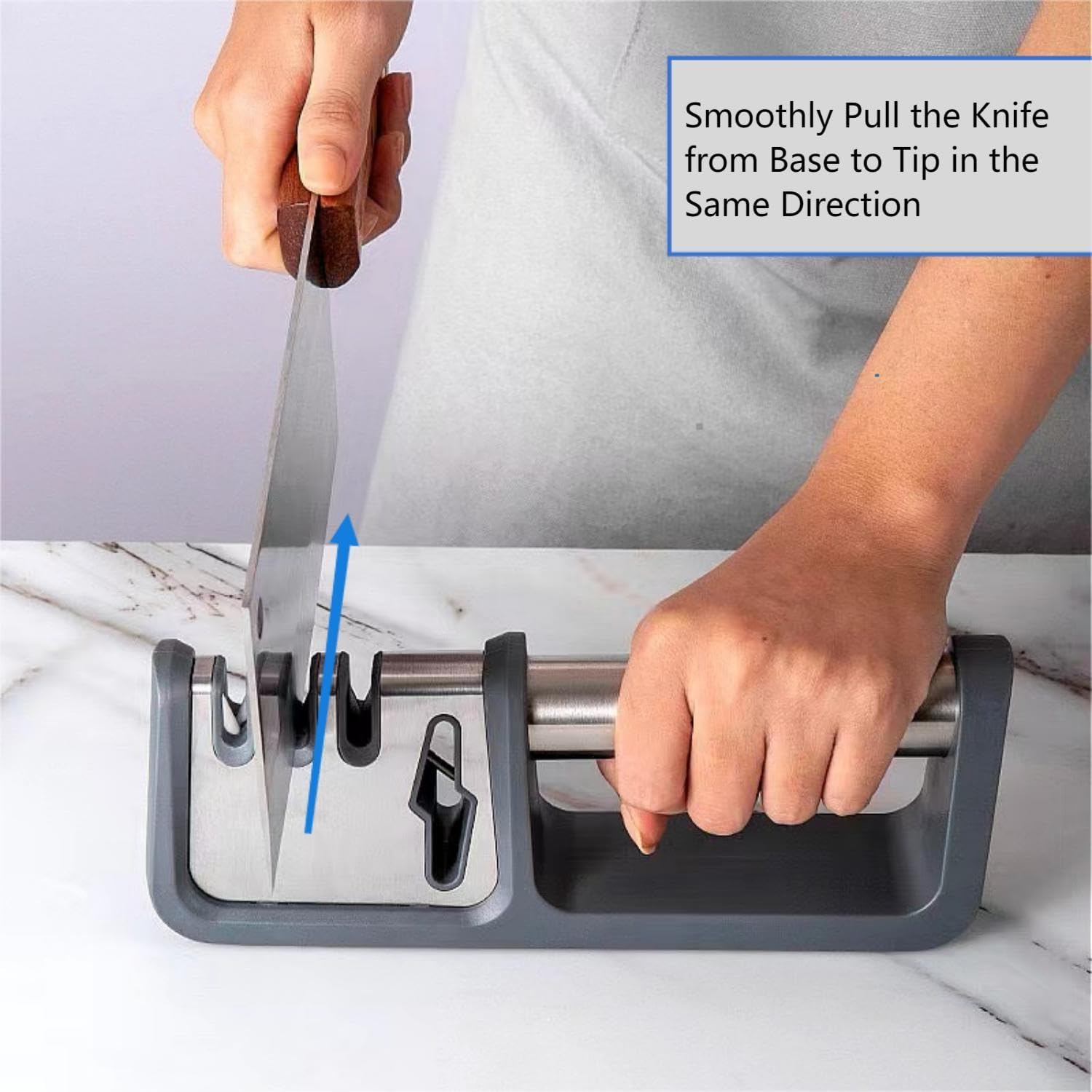 Knife Sharpener for Kitchen Knives,Professional 4 in 1 Knives Sharpeners for Scissors Knives Sharpening (8.8 Inch) image number 4