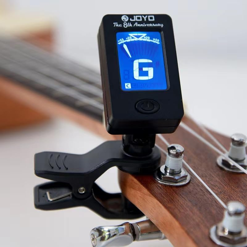 Professional Guitar Tuner Clip On,Digital Electronic Tuner for Guitar, Bass, Ukulele, Violin, Mandolin,Easy to Use (Black) image number 6