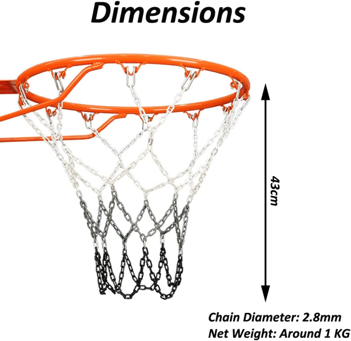 Basketball Net Chain Outdoor, Chain Basketball Net Rust Proof Outdoor image number 5