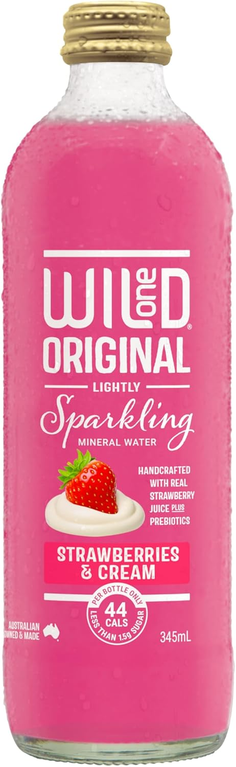 Wild One Original Strawberry and Cream Sparkling Mineral Water 12 X 345 Ml image number 0