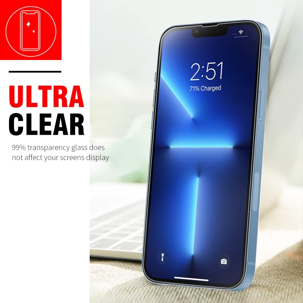 Eastele Iphone 12/12 Pro 6.1-Inch Tempered Glass Screen Protector, Japanese Glass, 2-Pack image number 3