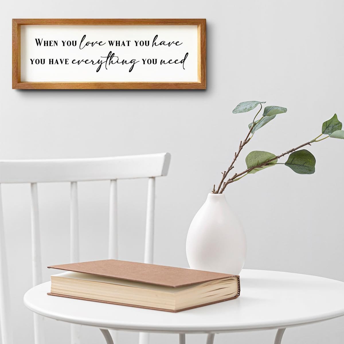 Inspirational Quotes Rustic Country Family Sign Decorative Wooden Framed Sign Positive Affirmations Housewarming Gifts Motivational Farmhouse Wall Decor Home Office Bedroom Study Room Decoration