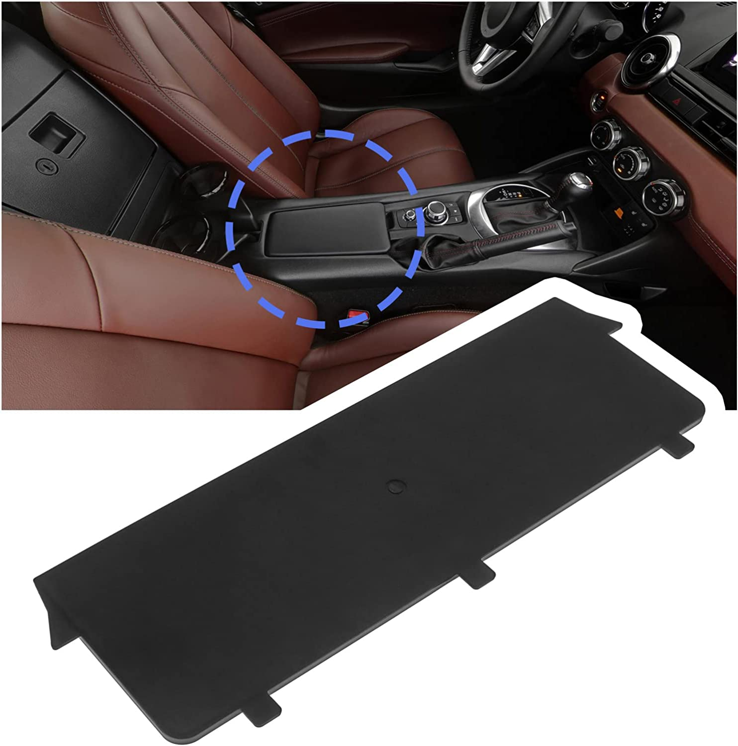 SING F LTD Center Console Storage Box Shelf Compatible with MX5 2015-2022 Armrest Box Interlayer with Anti-Slip Rubber Pad Glove Box Organizer Tray Black